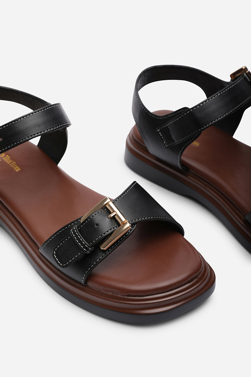 Black Circa Flatform Double Buckle Black Sandal, Image 5 of 6