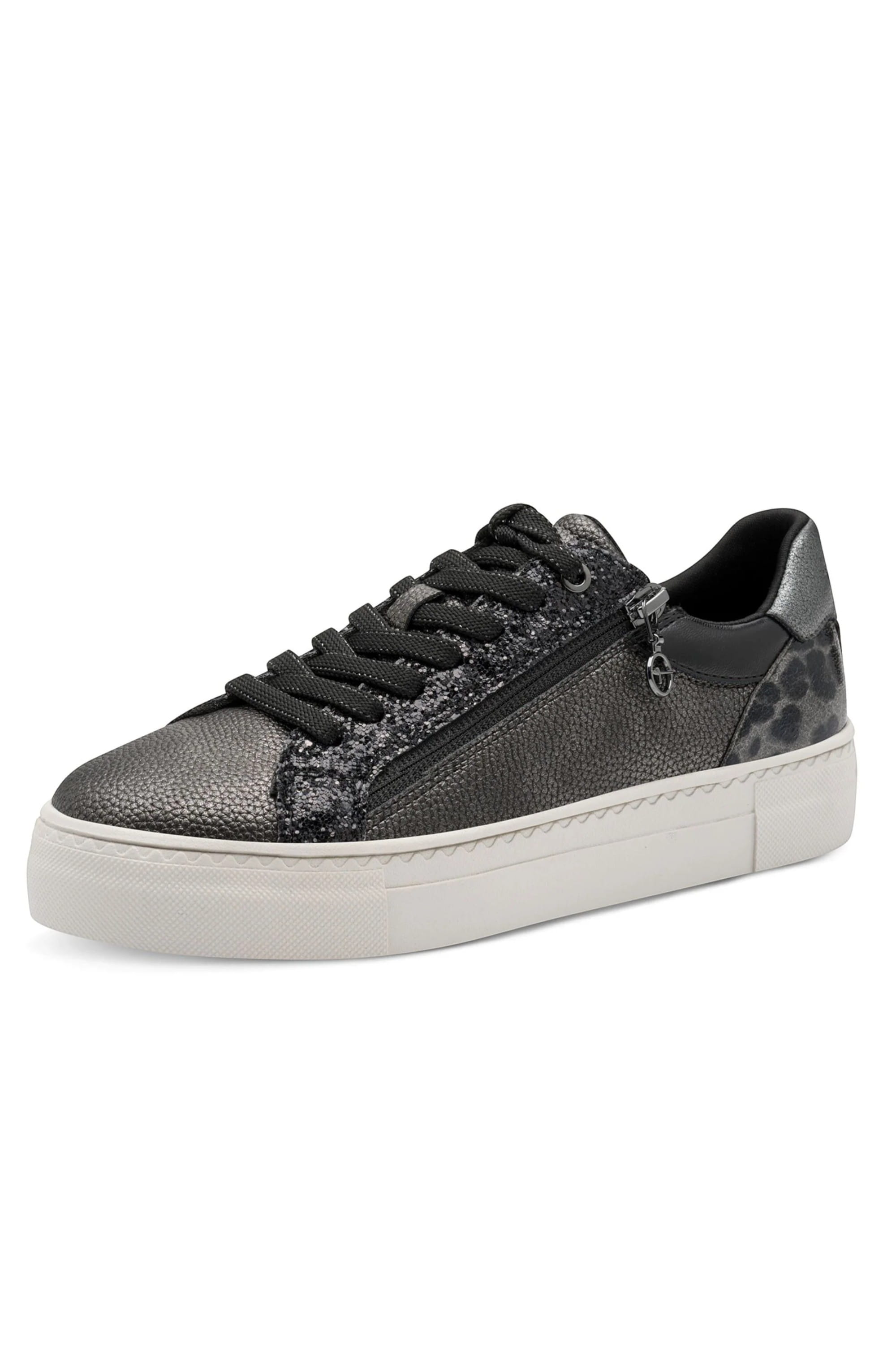 Silver Tamaris Silver Tamaris Womens Pewter Silver Lace Sneak, Image 3 of 8