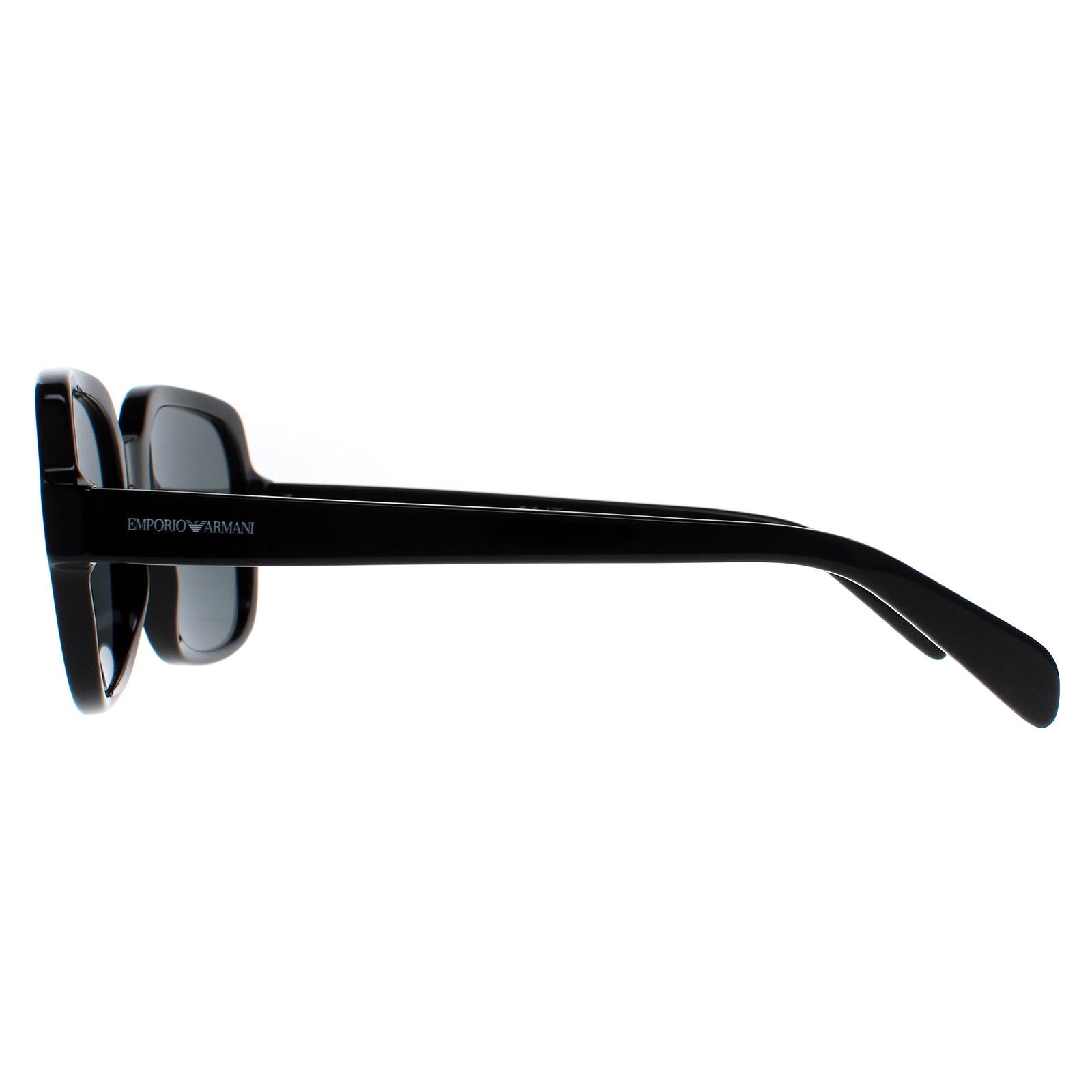 Black Emporio Armani Black Square Shiny Black Dark Grey EA4195, Image 3 of 5
