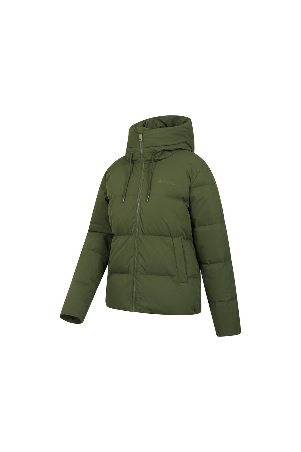 Khaki Cosy Extreme Short Down Jacket, Image 3 of 5