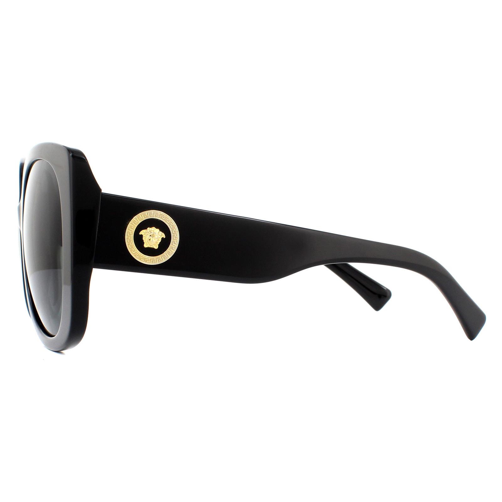 Black Versace Black Square Black Dark Grey Sunglasses, Image 3 of 4
