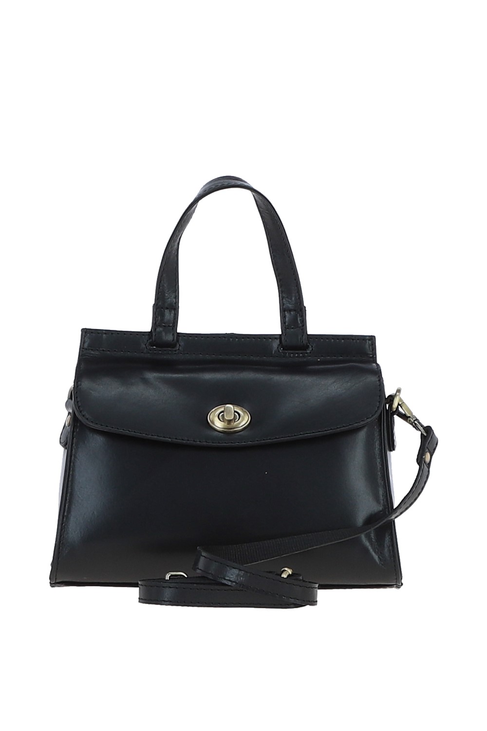 Black Medium Real Leather Grab Bag, Image 1 of 4