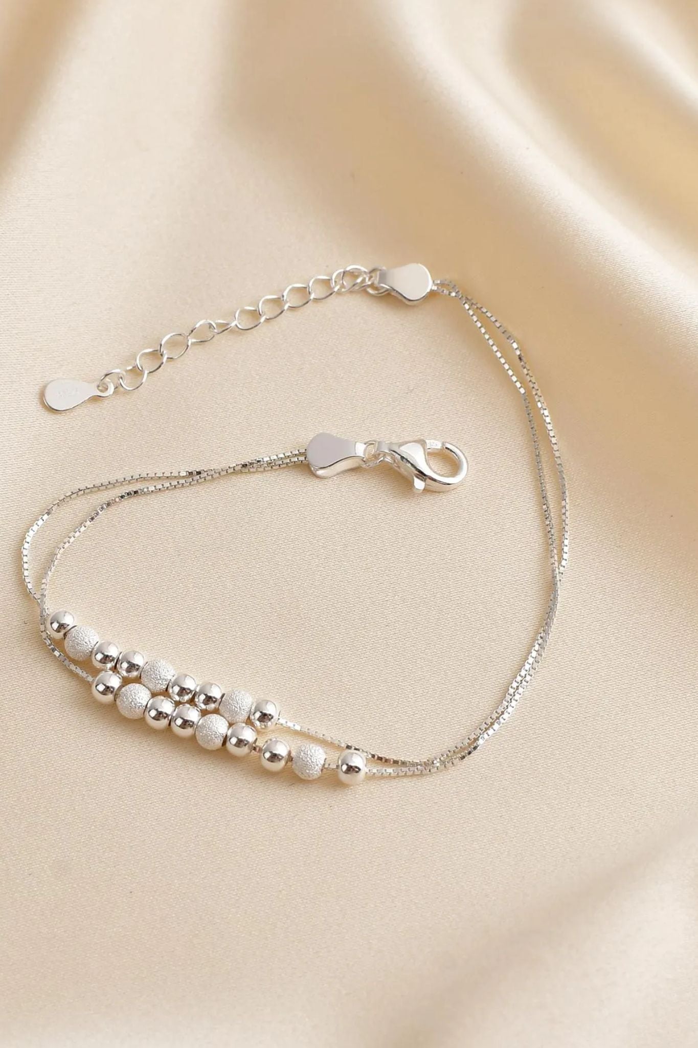 Silver 18th Birthday Gift Silver Frosted Bracelet, Image 3 of 4