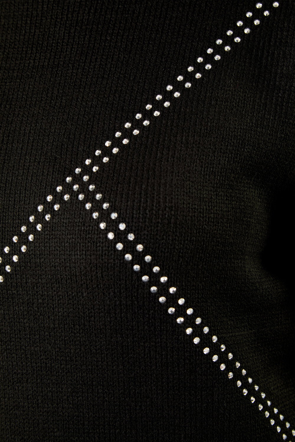 Black Curve Hotfix Knit Jumper, Image 6 of 5