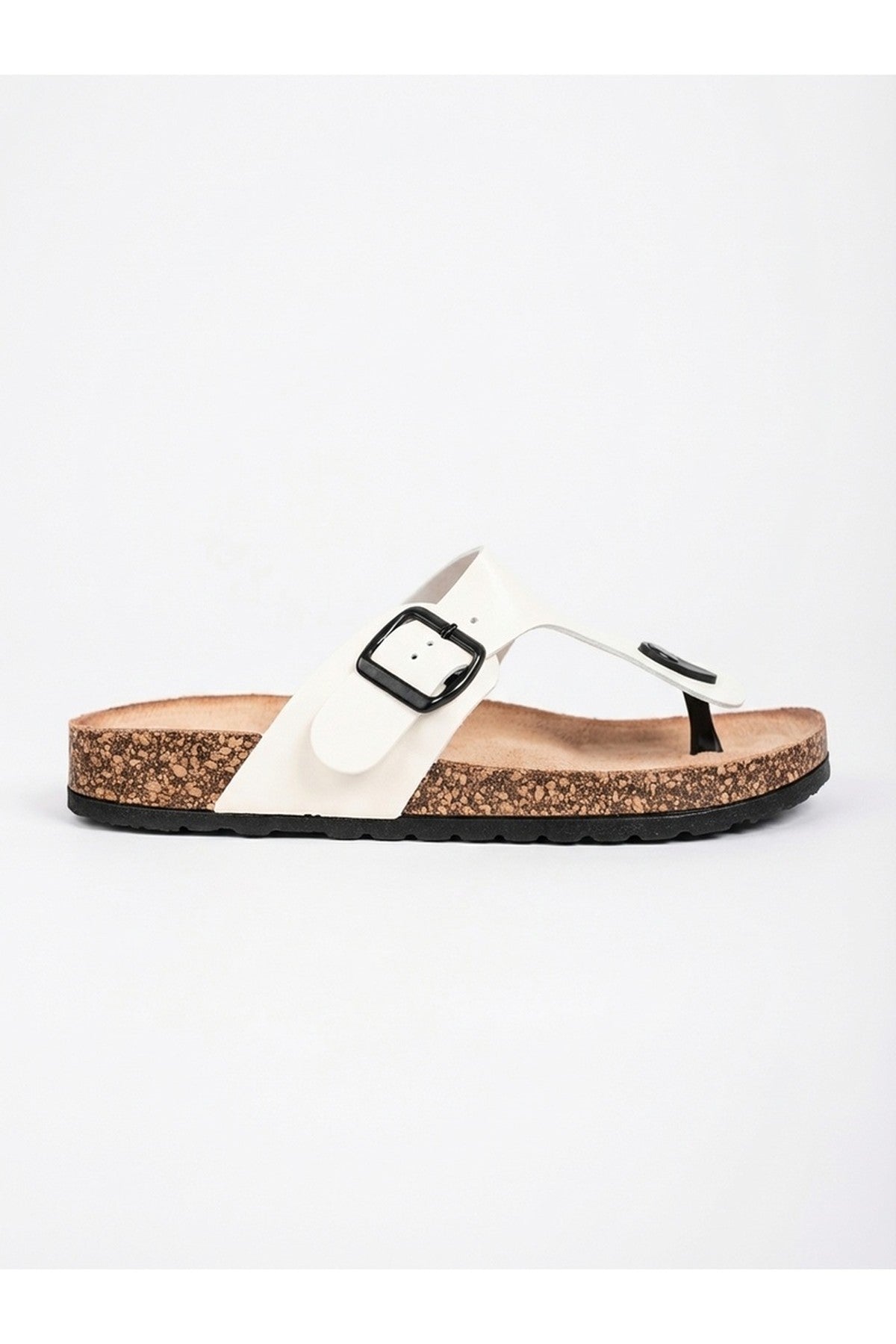 White iKrush White Wren Buckle Cork Toe Post Sandal, Image 4 of 4