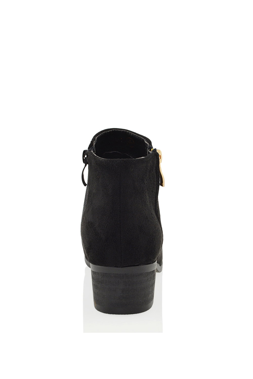 Black XY LONDON Black 'Alberto' Low Heel Zip Up Ankle Boots, Image 4 of 4