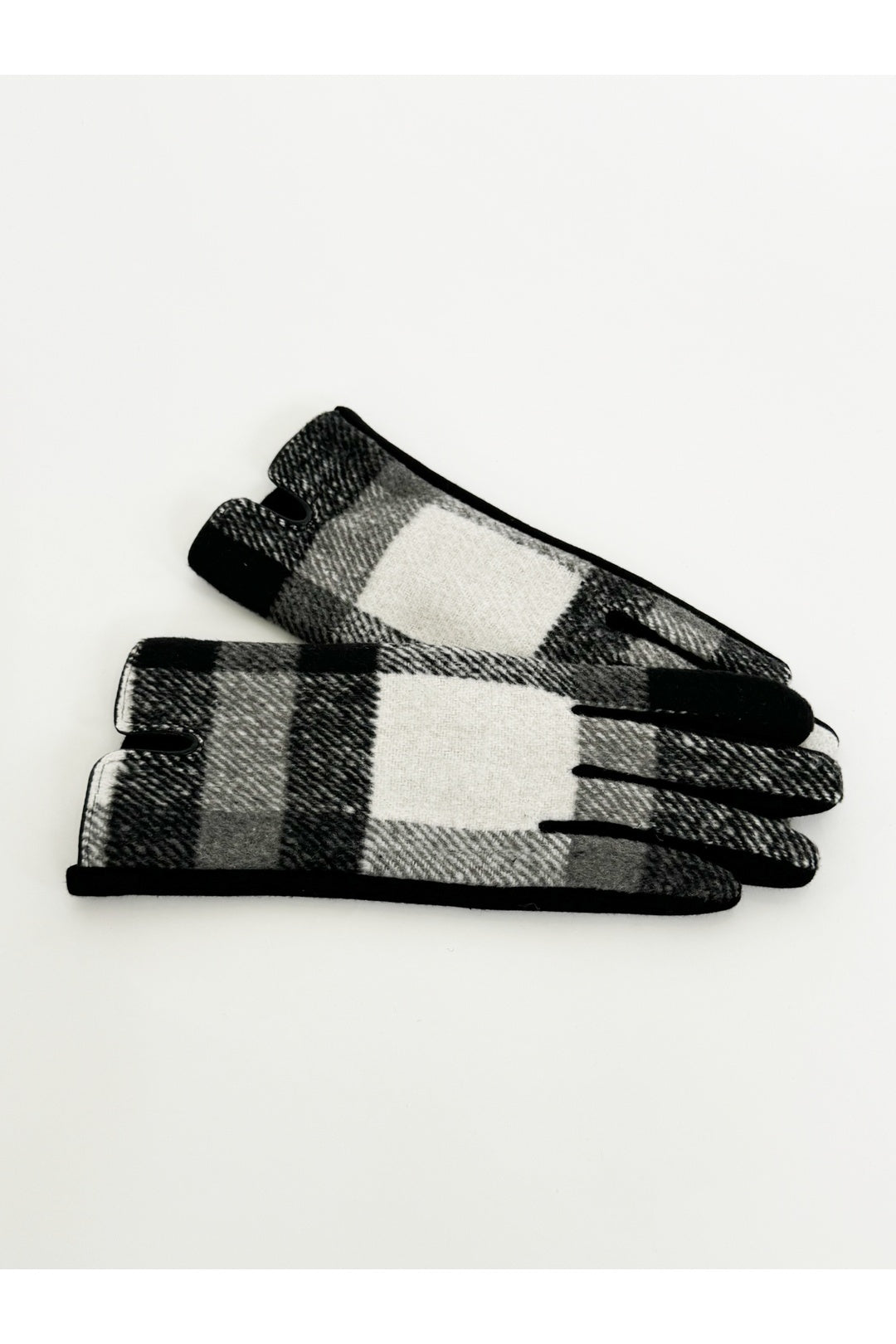 Black Checked Print Gloves, Image 3 of 4