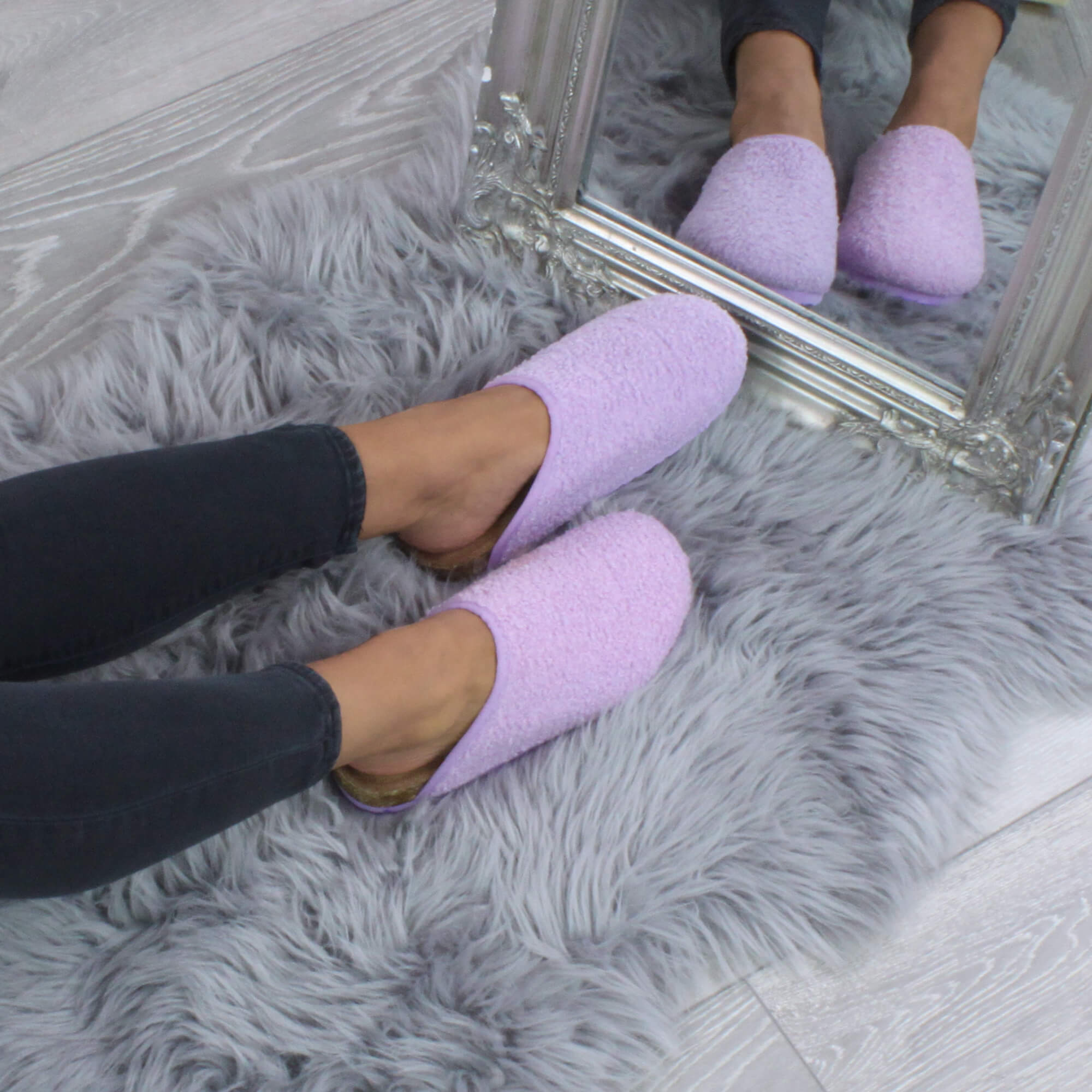 Lilac AJVANI Lilac Footbed Mules Slippers, Image 5 of 6
