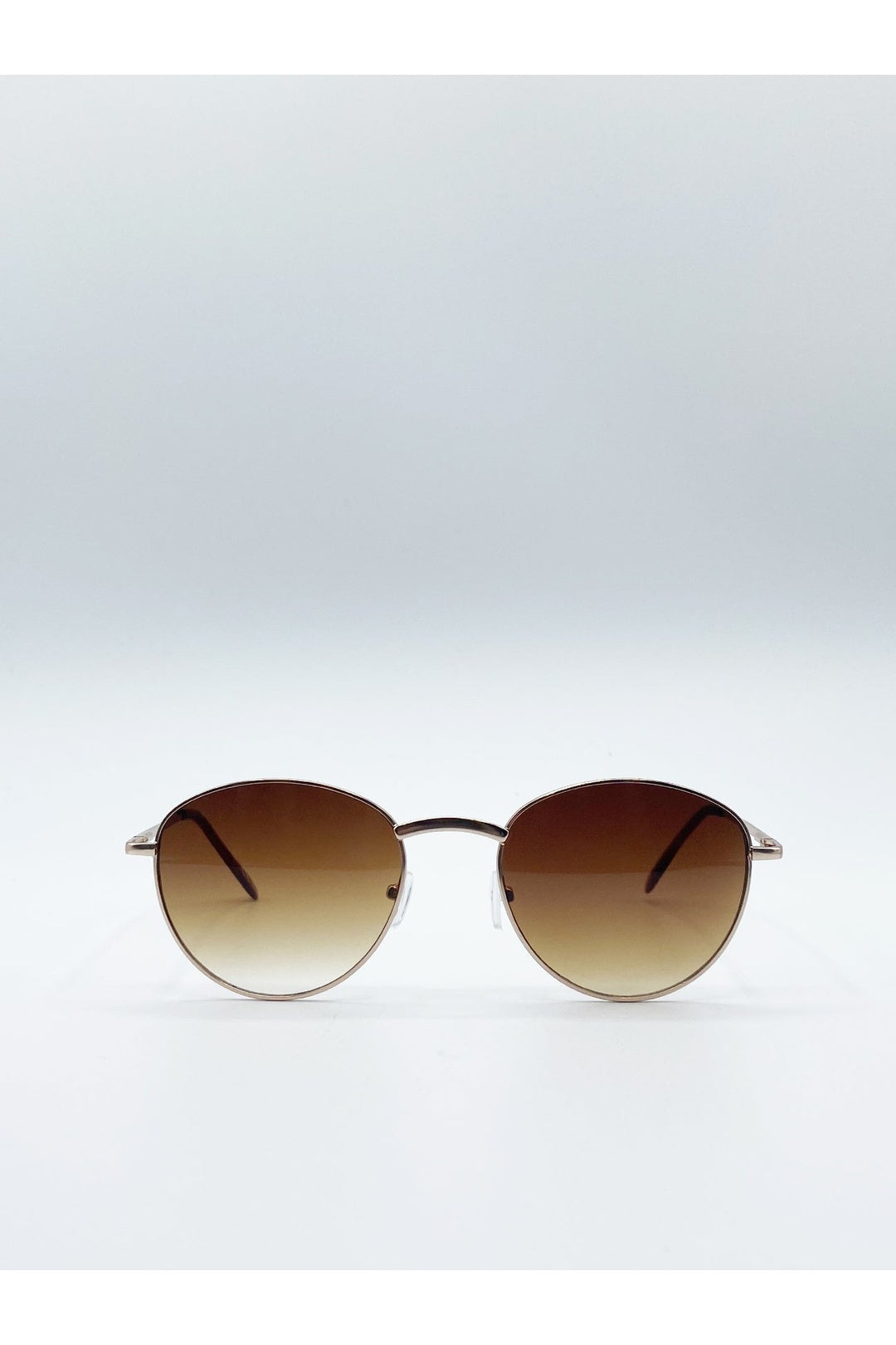 Gold Classic Round Metal Frame Sunglasses, Image 1 of 4