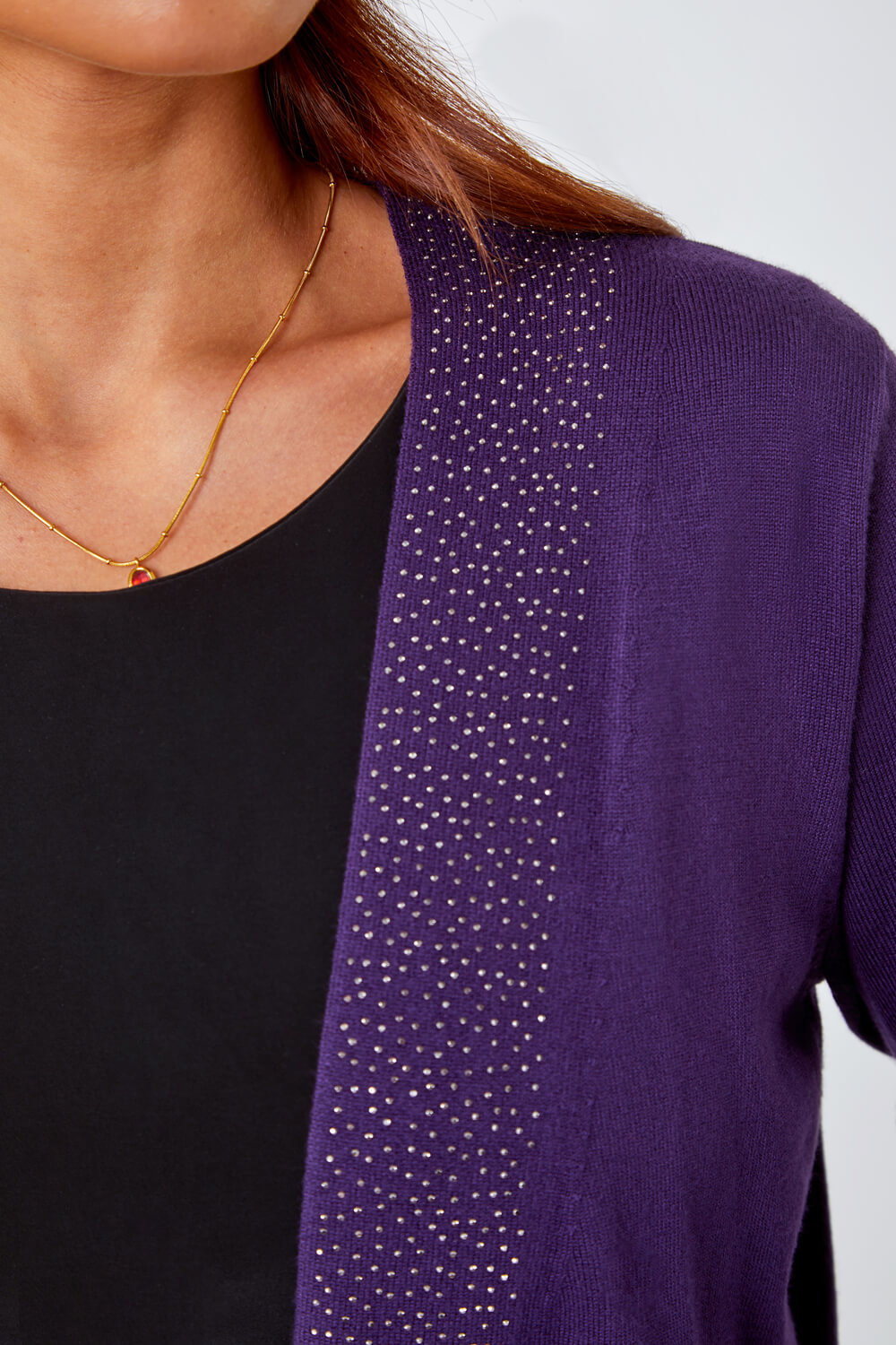 Diamante Embellished Knit Cardigan