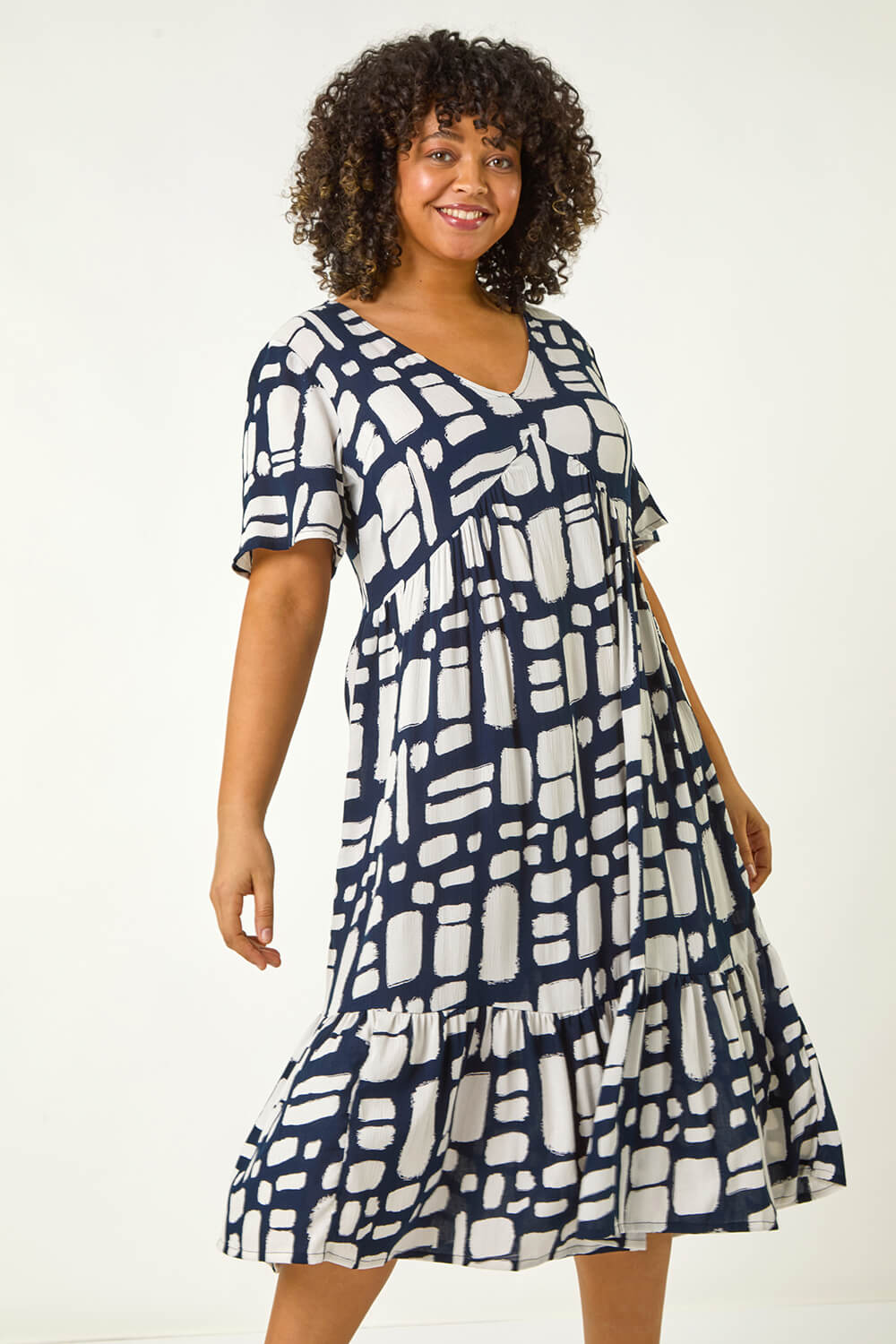 Circle v neck dress