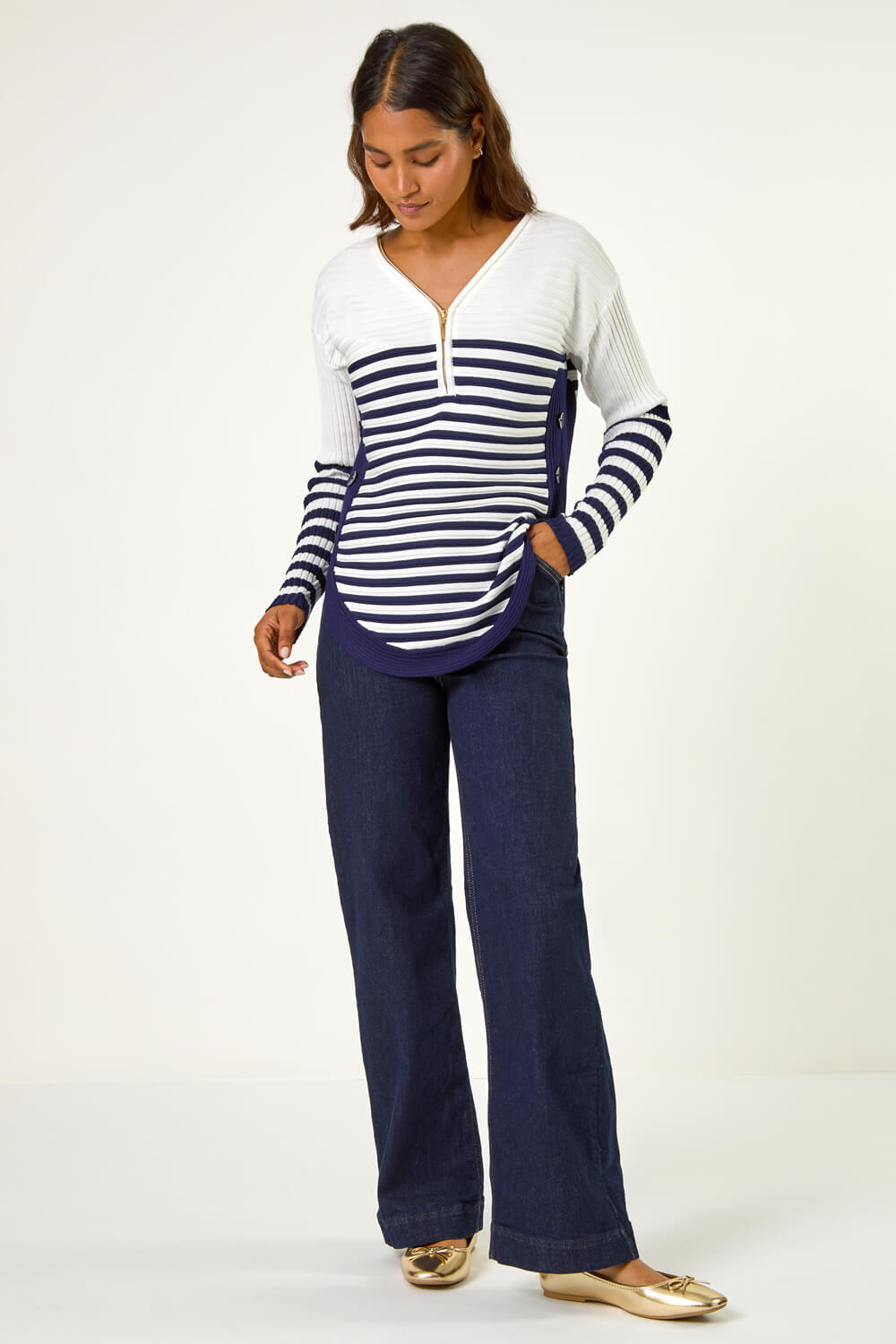 Juliet™ - Cozy Retro Striped Knit Jumper main image 0
