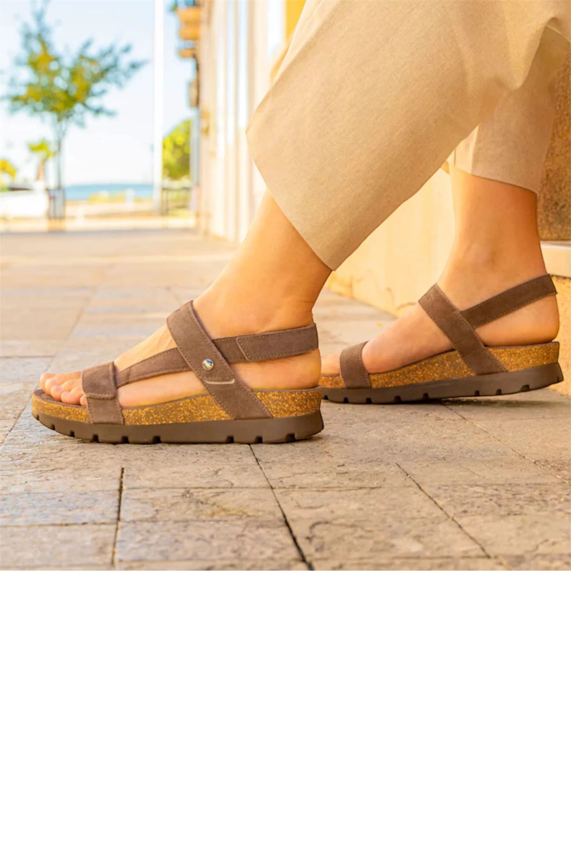 Grey Womens Durable Wedge Sandals Selma B18, Image 6 of 8