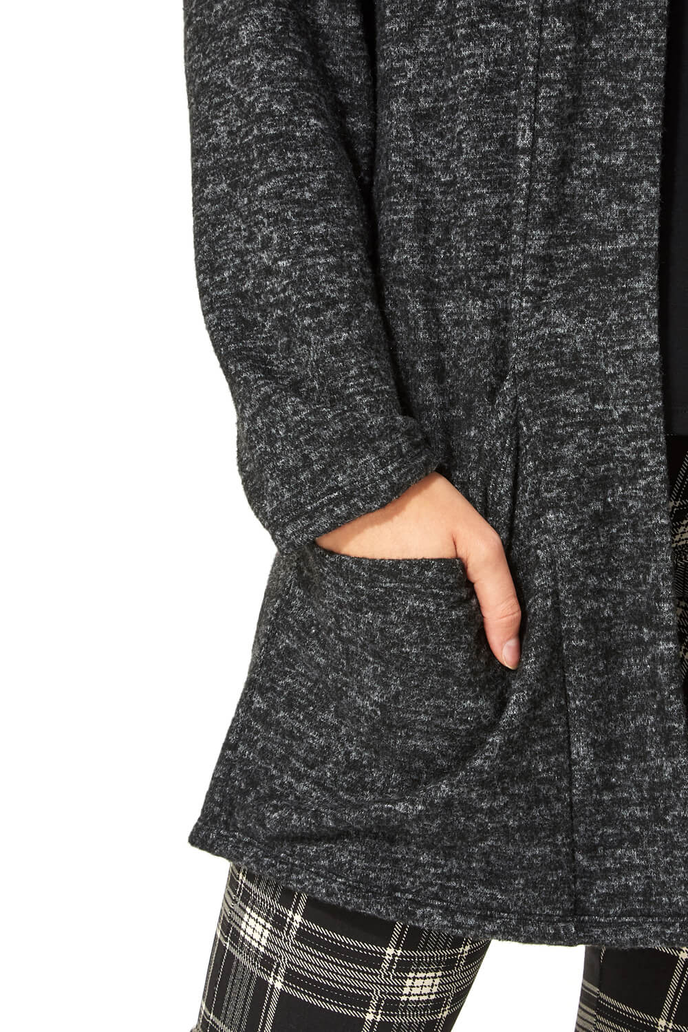 Black Longline Edge to Edge Cardigan, Image 5 of 5