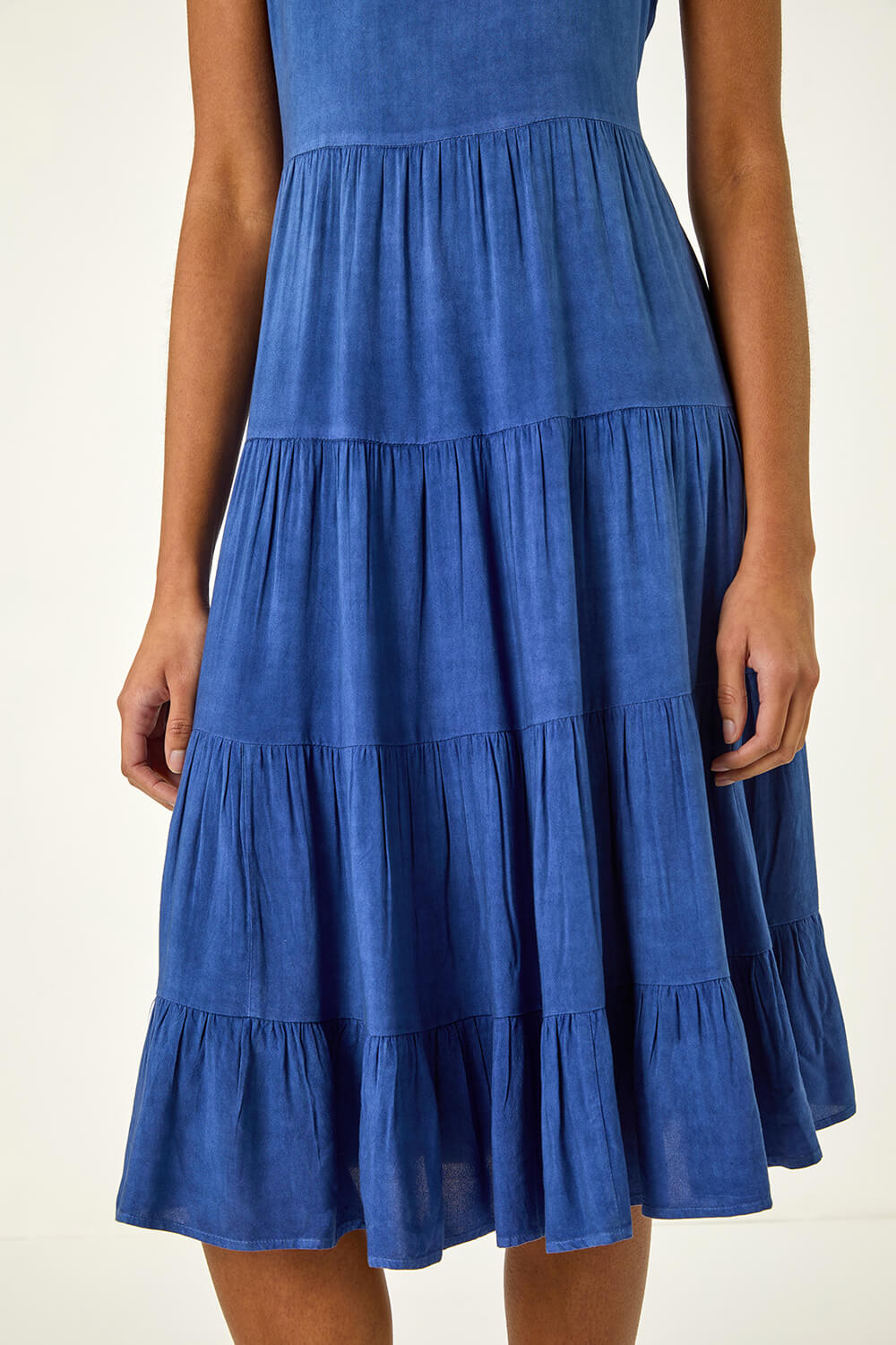 Light Blue Reindeer Smock Bodice Dress