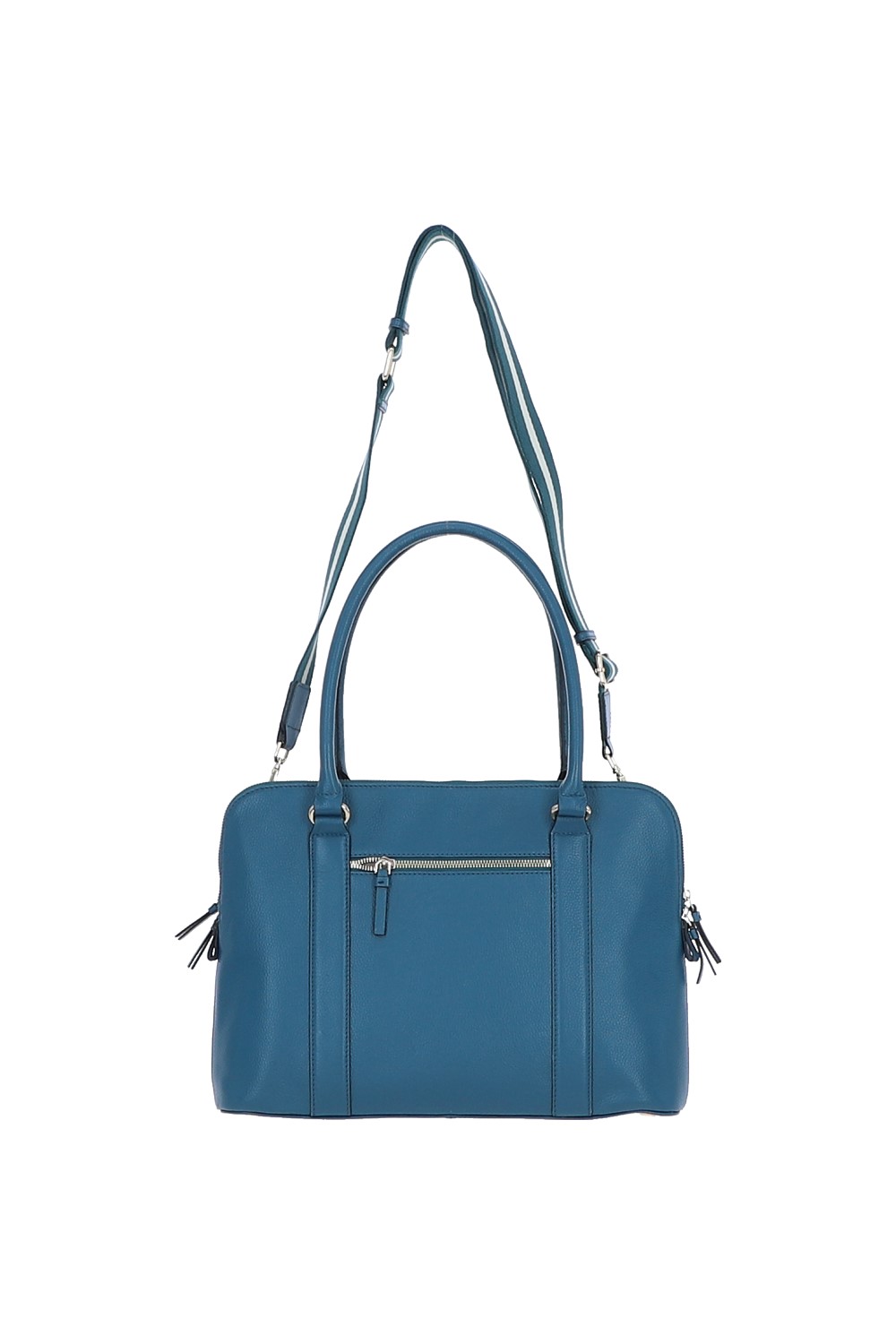 Teal 'Cuore di Cuoio' 3 Section Large Leather Handbag, Image 4 of 4
