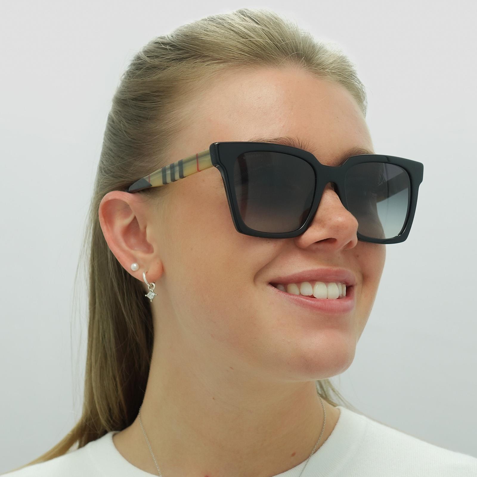 Black Burberry Black Square Black Grey Gradient BE4335 Sunglasses, Image 5 of 6