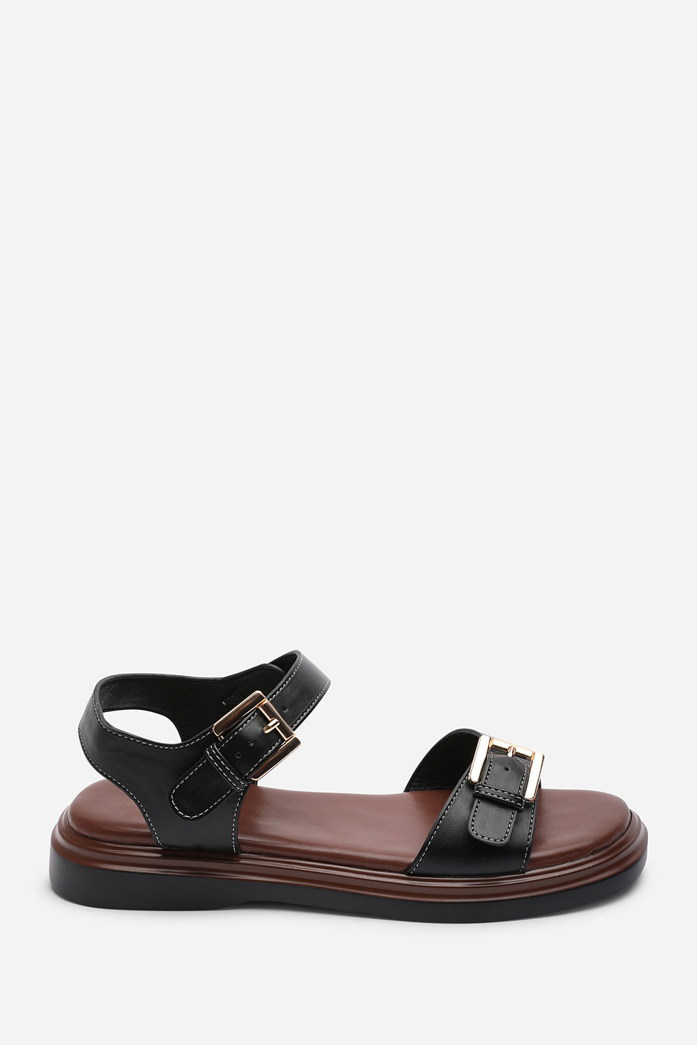 Black Circa Flatform Double Buckle Black Sandal, Image 2 of 6