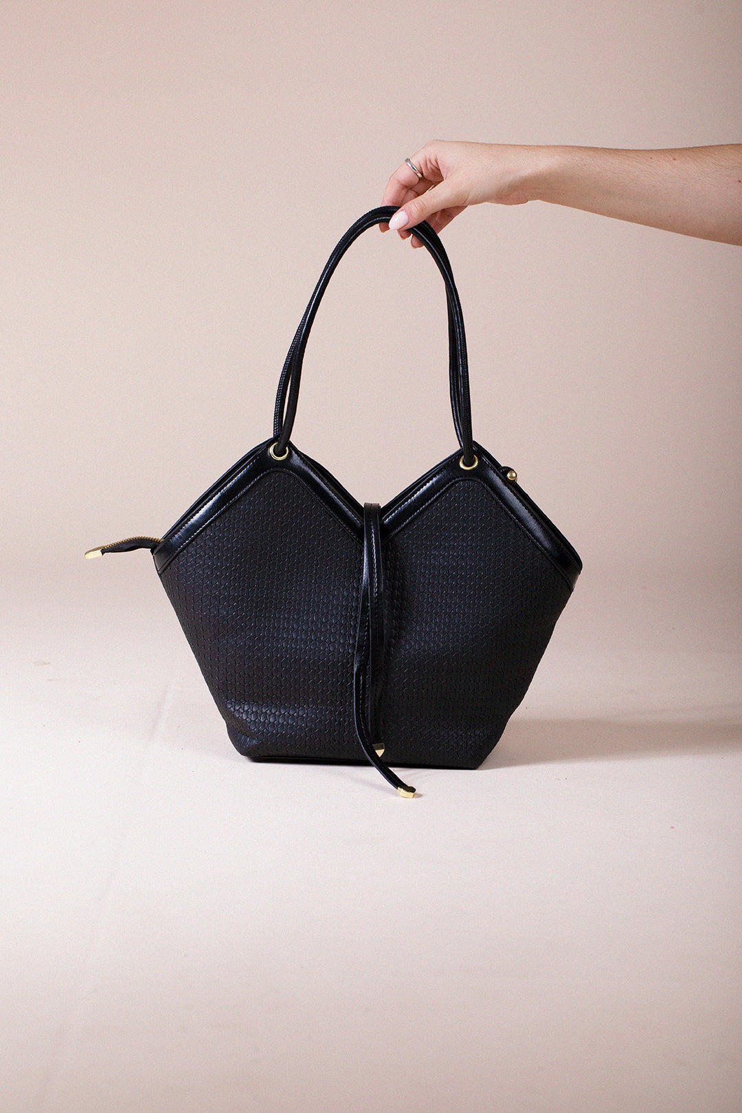 Black Tote Bag In Black, Image 4 of 4