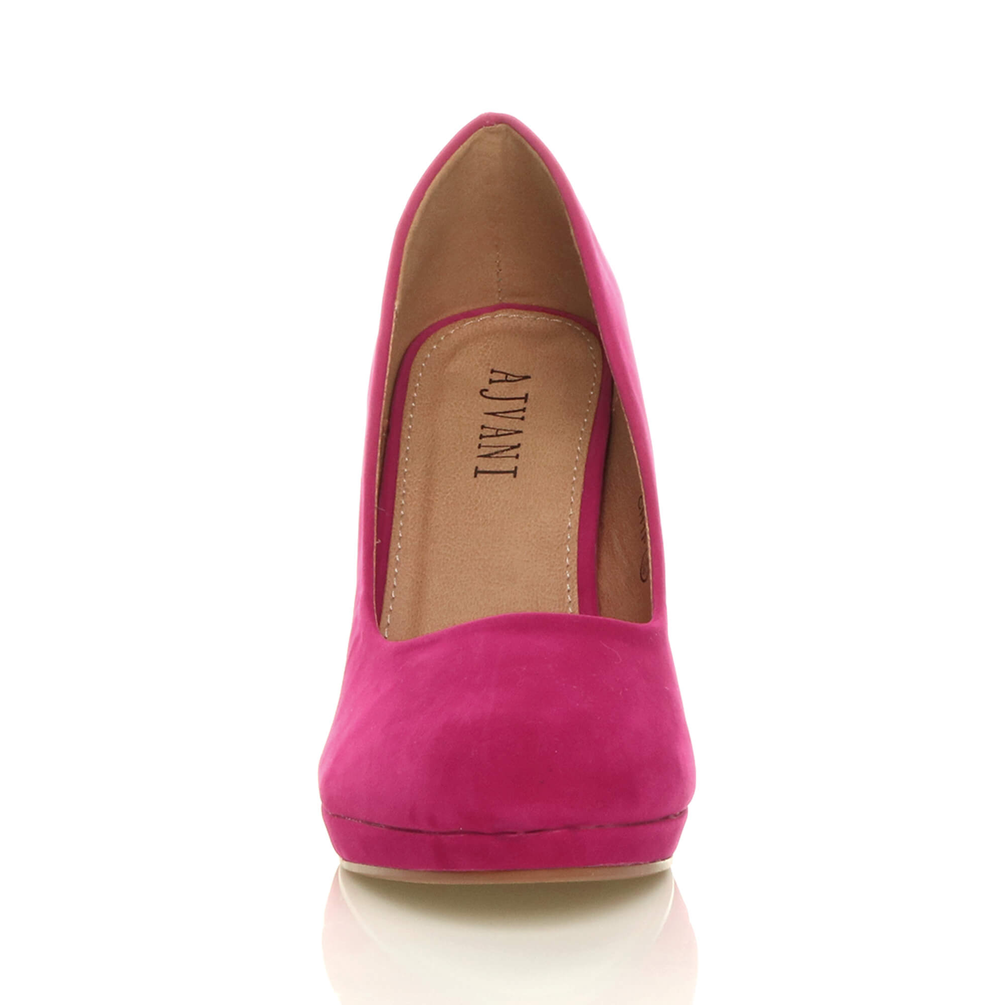 Fuchsia AJVANI Fuchsia Mid High Heel Court Shoes, Image 6 of 6
