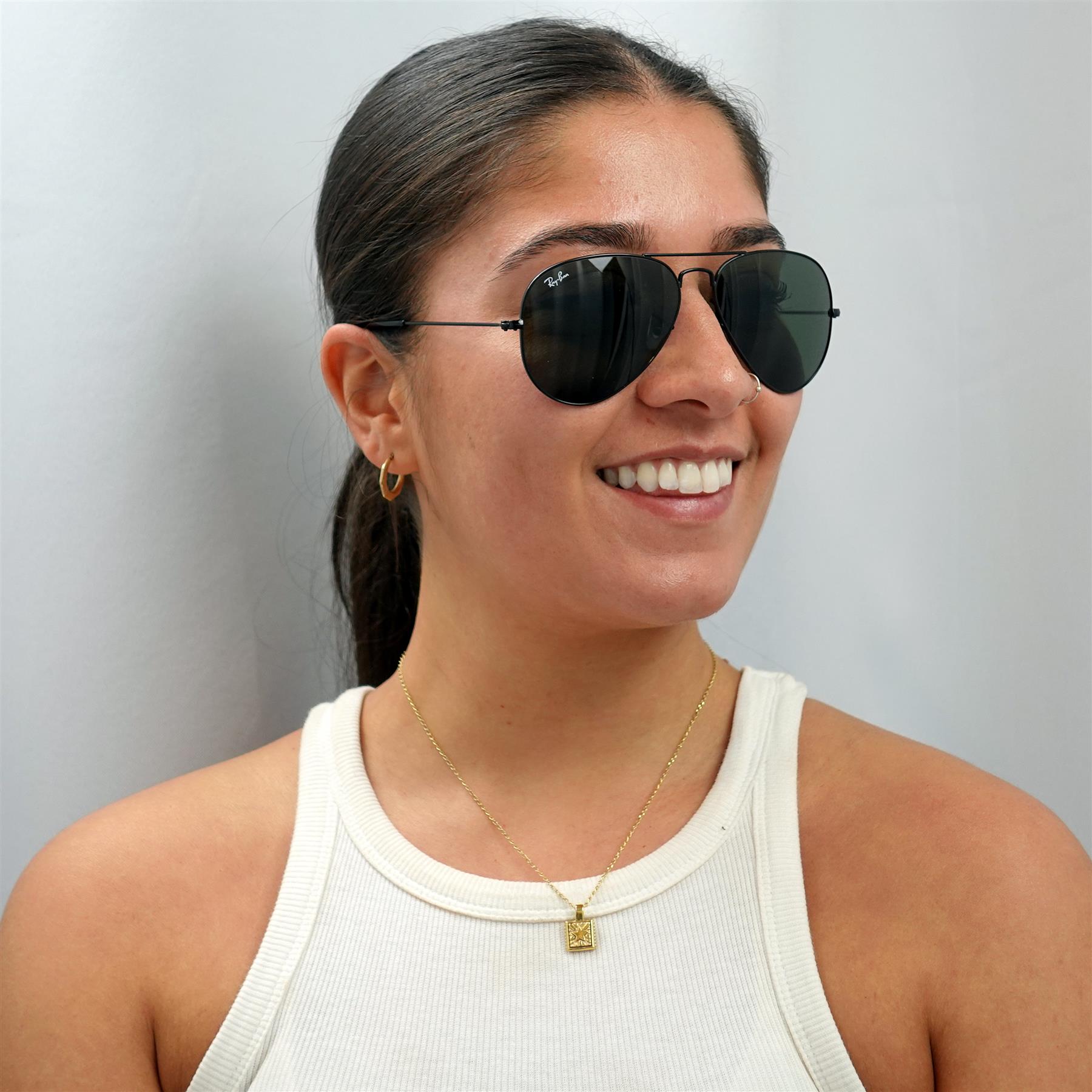 Black Aviator Black Green Aviator 3025 Sunglasses, Image 6 of 6