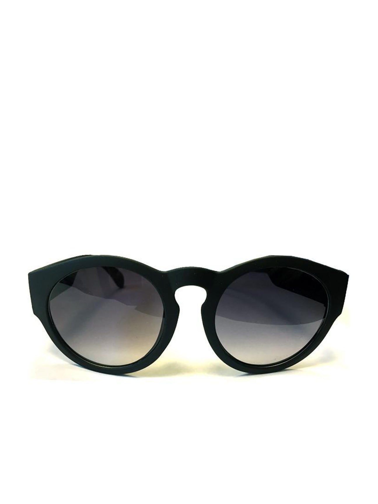 Black Matte Finish Retro Round Sunglasses, Image 3 of 3