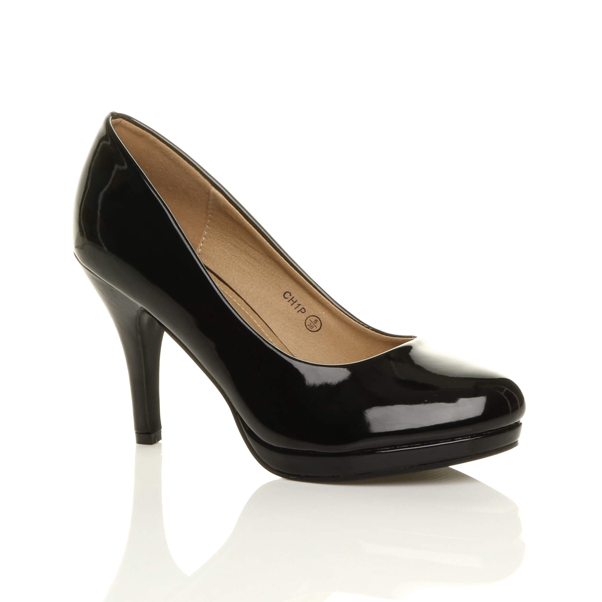 Black High Heel Court Shoes, Image 1 of 6