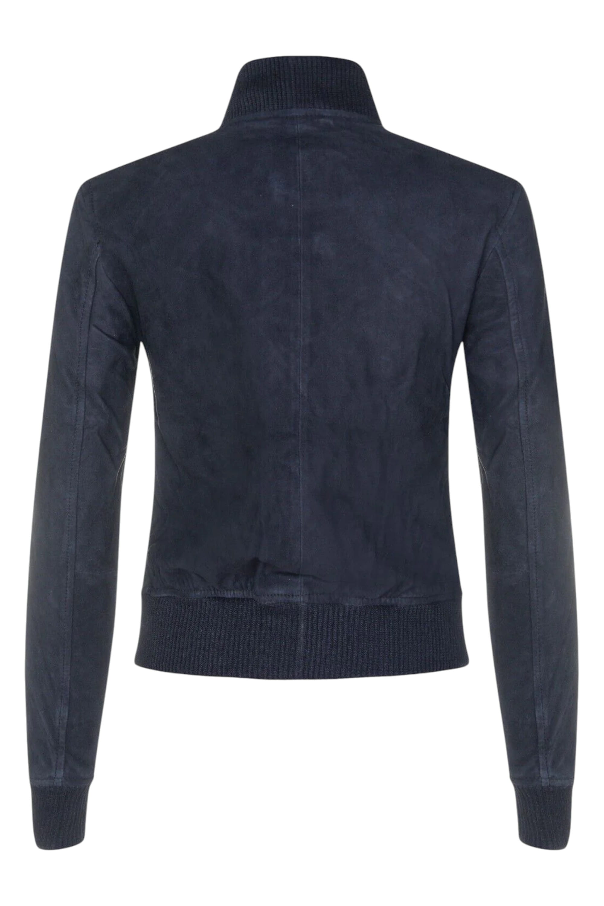Navy Womens MA-1 Suede Bomber Jacket-Arnhem, Image 3 of 3