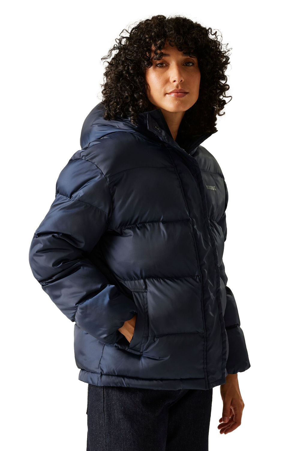 Navy Orla Kiely Flowers Quilted Oversized Jacket, Image 4 of 5