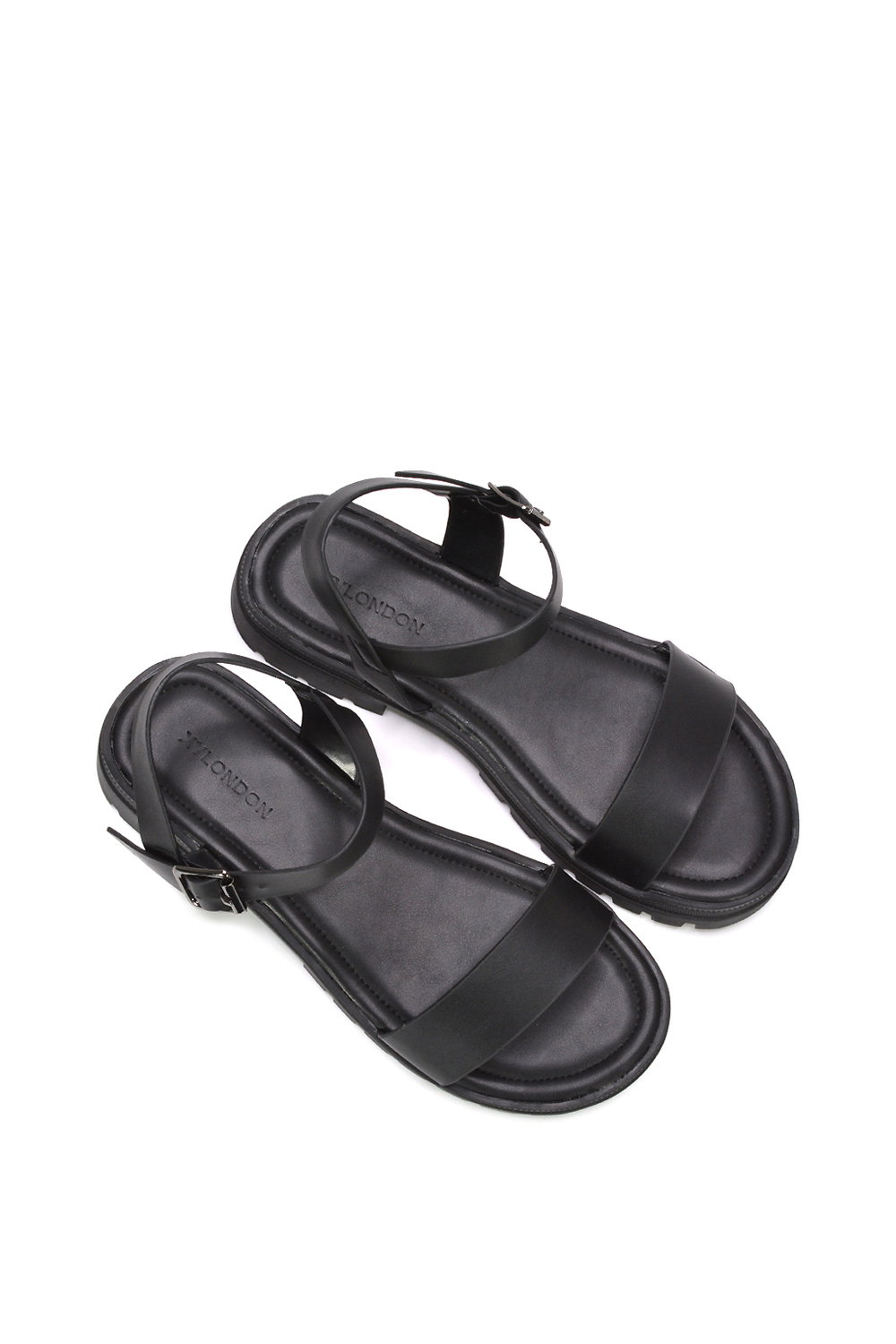 Black 'Sorella' Low Heel Chunky Sandals With Ankle Strap, Image 6 of 6