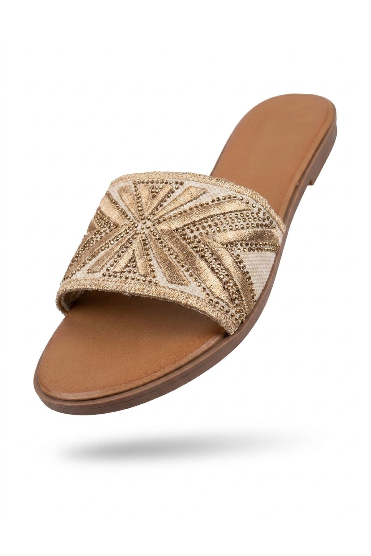 Black Octavia Geometric Woven Strap Sliders