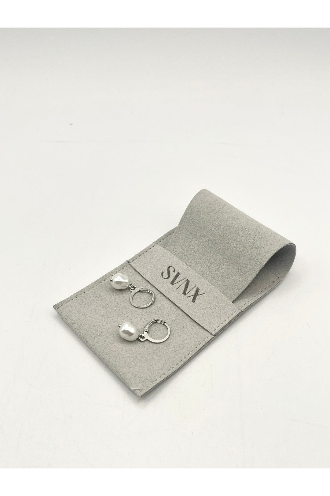 Silver Baroque Pearl Earrings, Image 3 of 4
