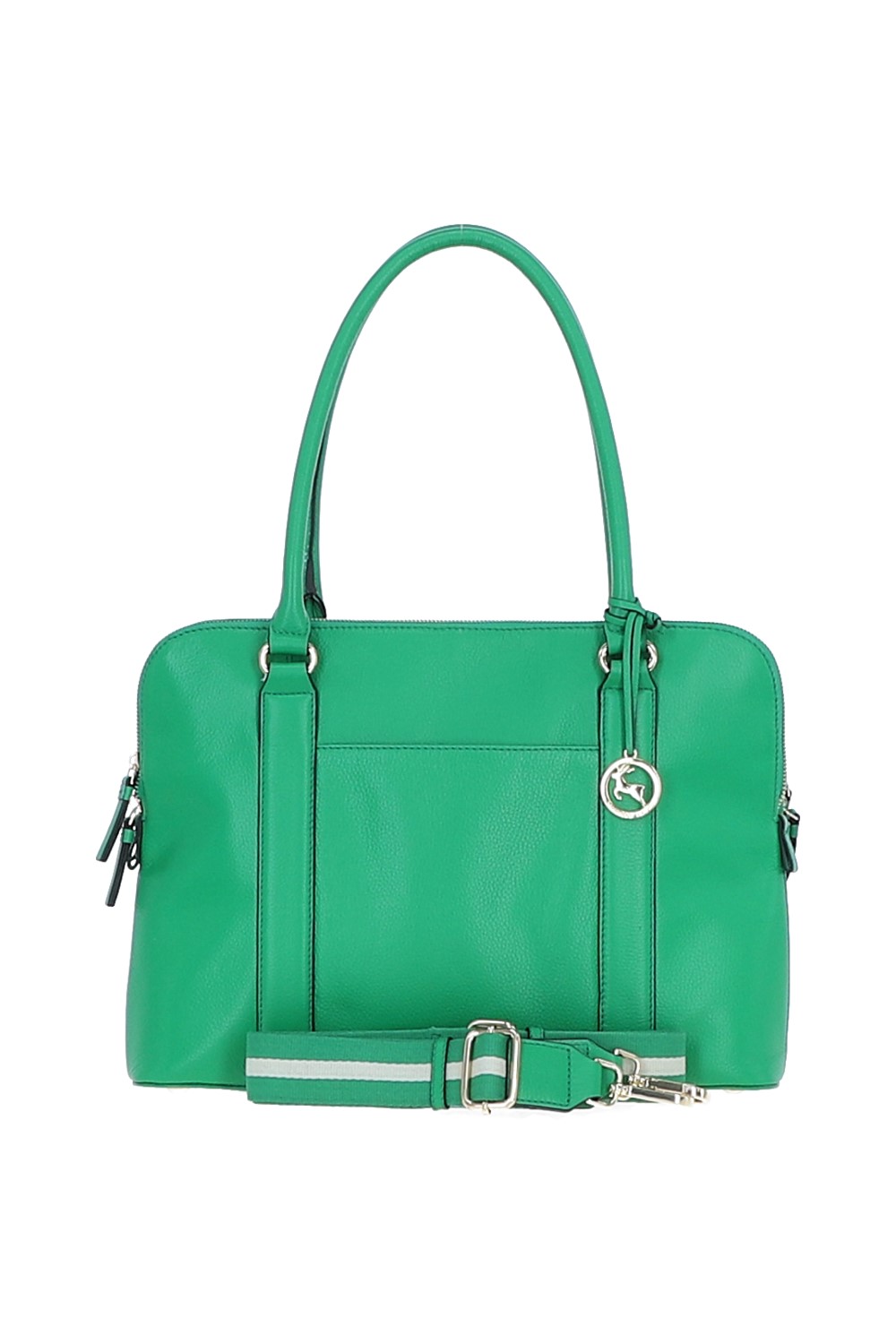 Green Ashwood Leather Green 'Cuore di Cuoio' 3 Section Large Leather Handbag, Image 1 of 4