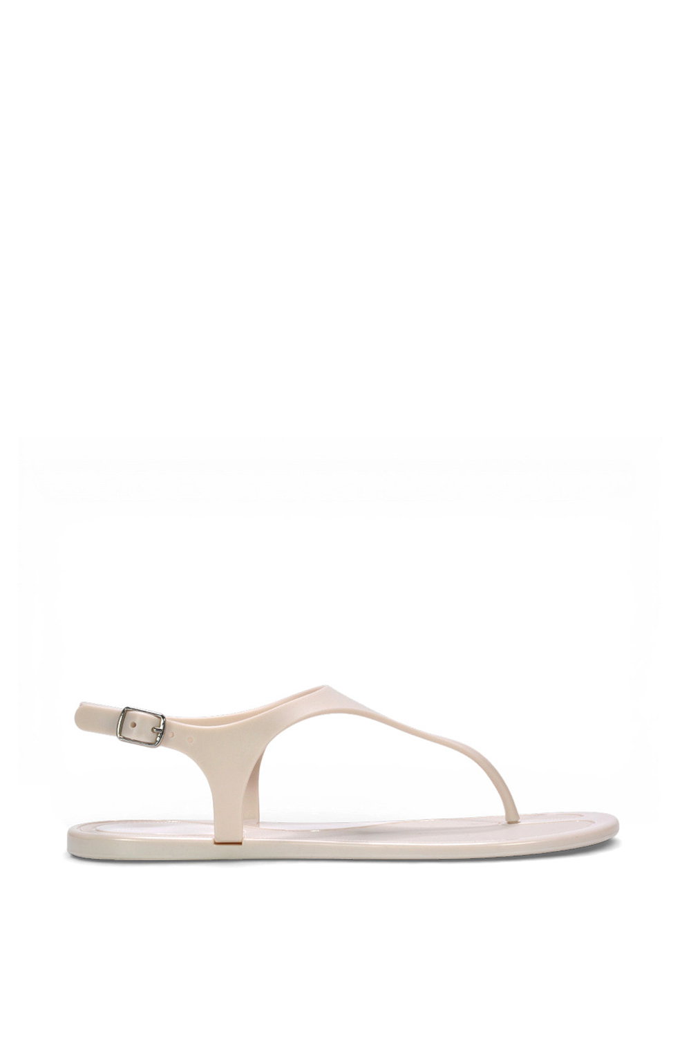 Black 'Kaylee' Jelly T-Bar Strappy Flat Jelly Sandals With Toe Post