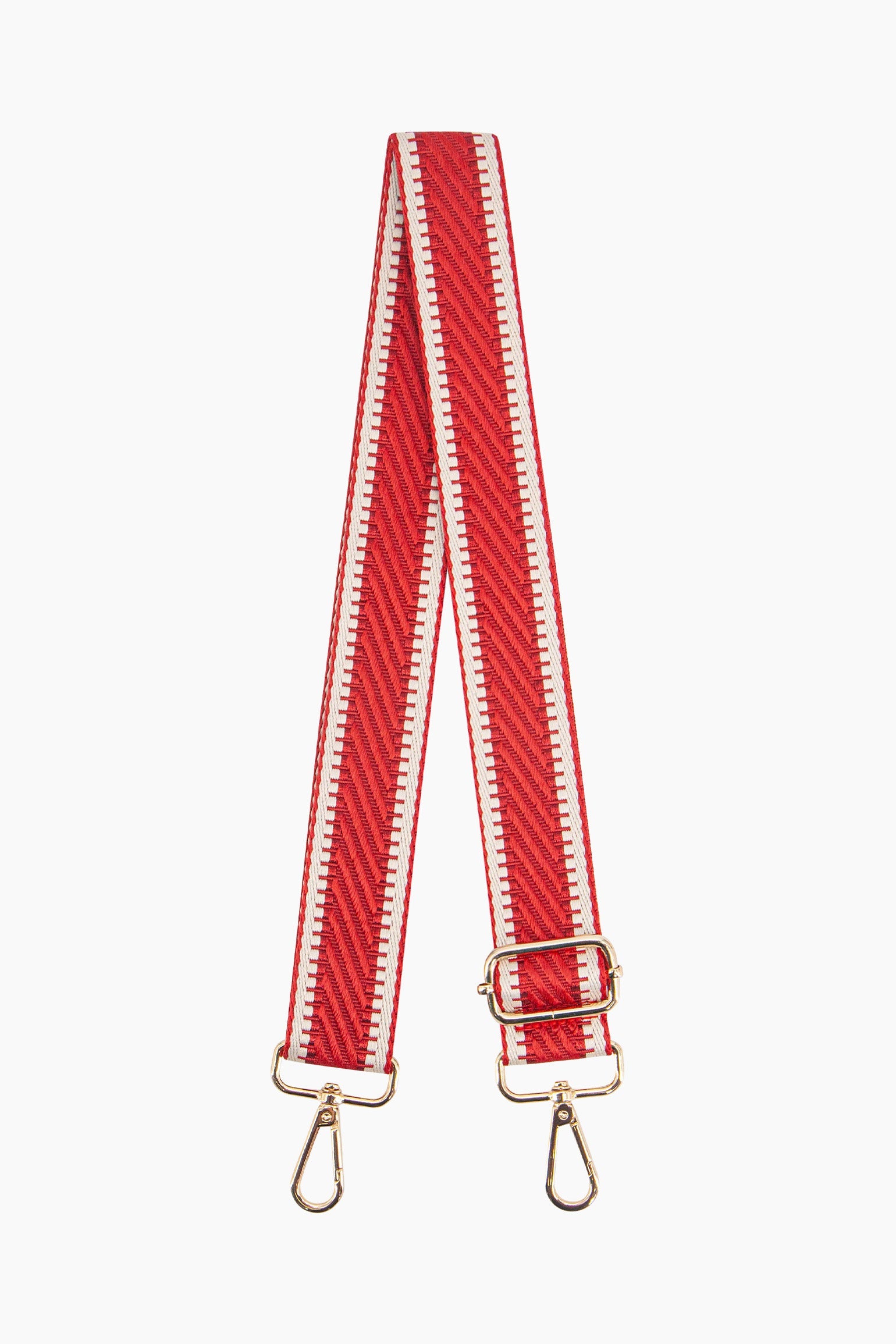 Red Sarta Red Stripe Trim Woven Bag Strap, Image 1 of 4