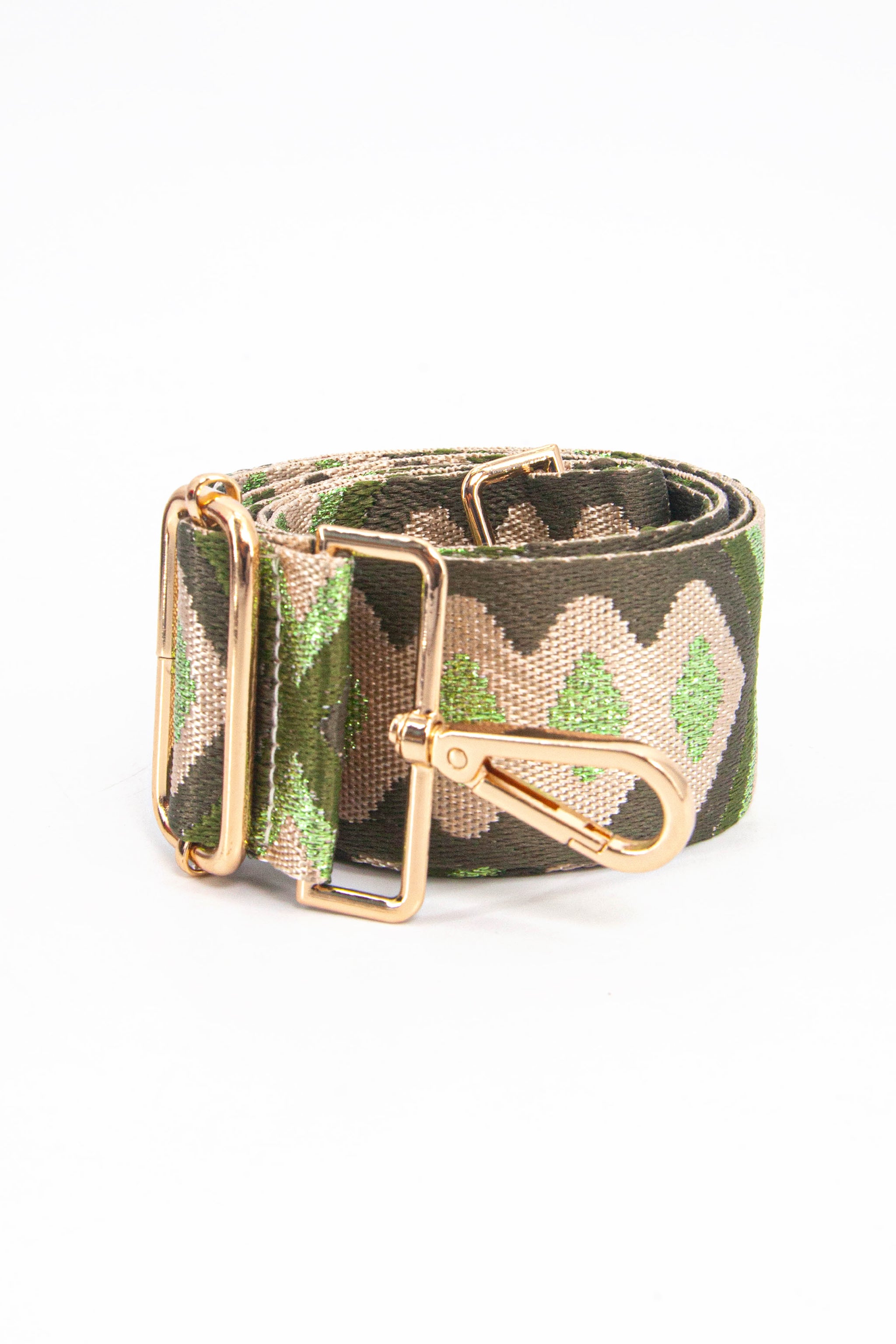 Green Sarta Green Metallic Aztec Woven Bag Strap, Image 3 of 4