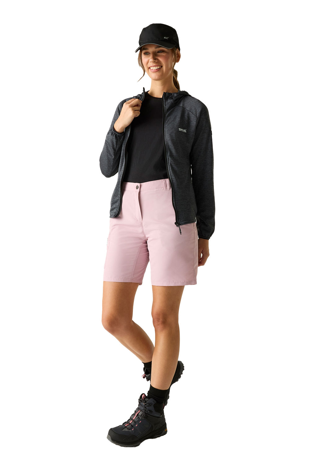 Grey Ferna Stretch Hooded Fleece Jacket, Image 5 of 5