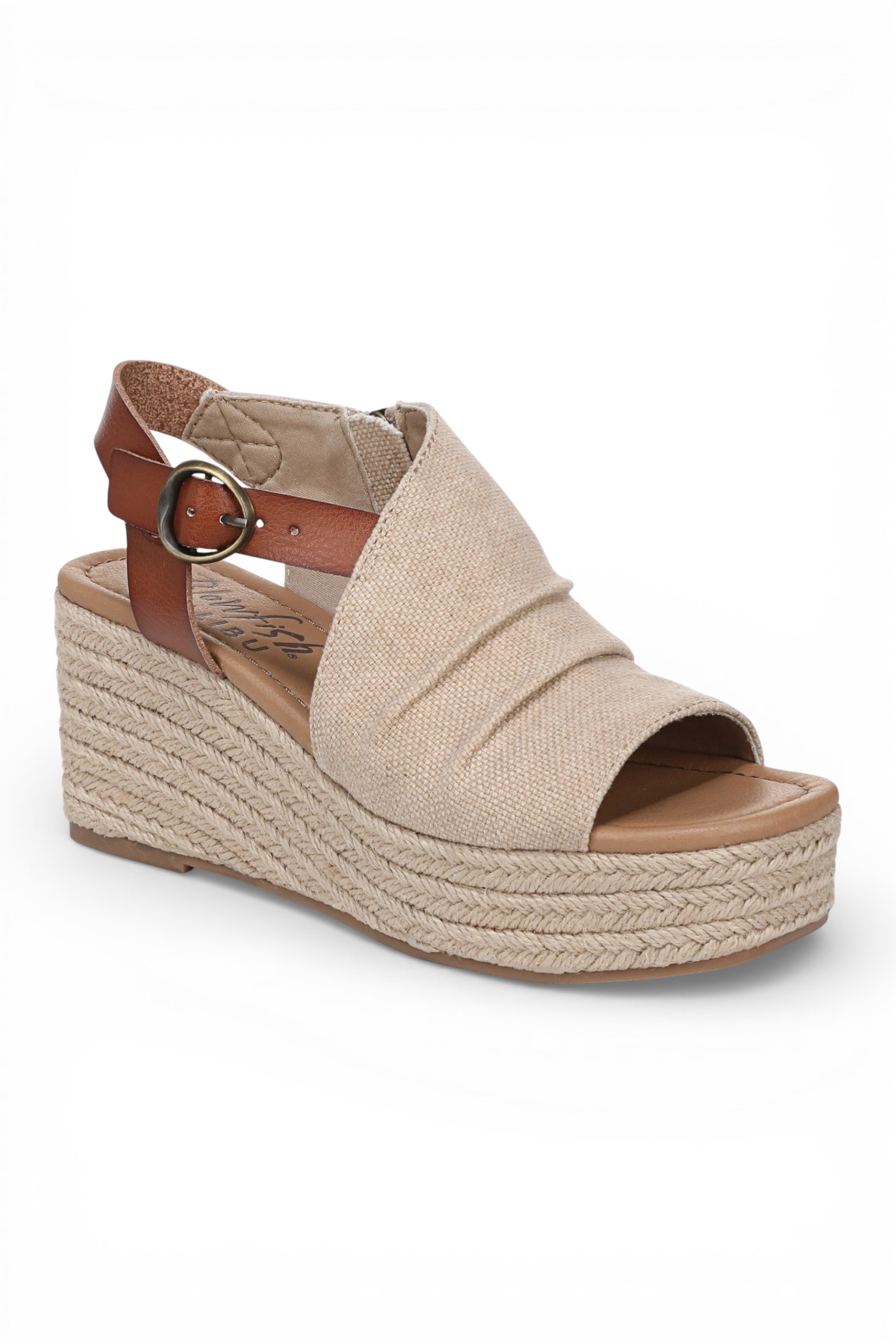Beige Blowfish Malibu Beige Womens "Amira" Wedge Slingbacks Heel Sandals, Image 3 of 6