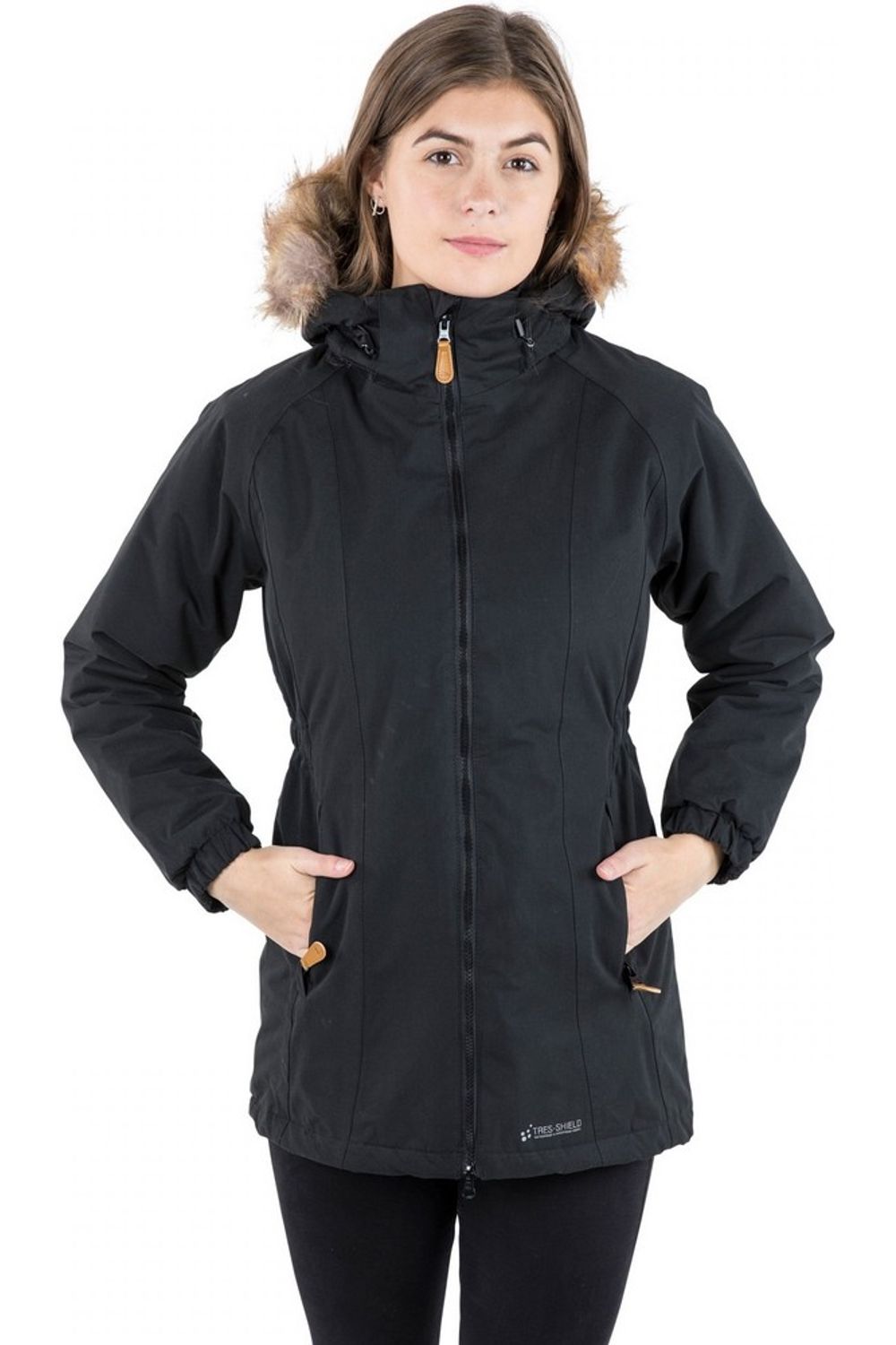 Black Celebrity Insulated Longline Parka Jacket, Image 4 of 5
