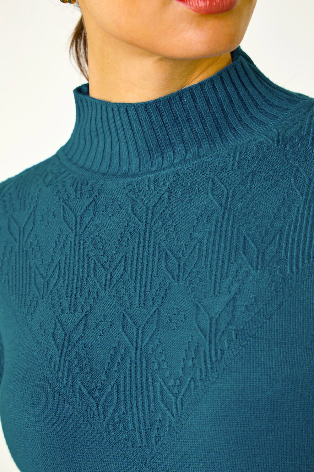 Blue Embellished Stitch Knitted Dress, Image 6 of 5