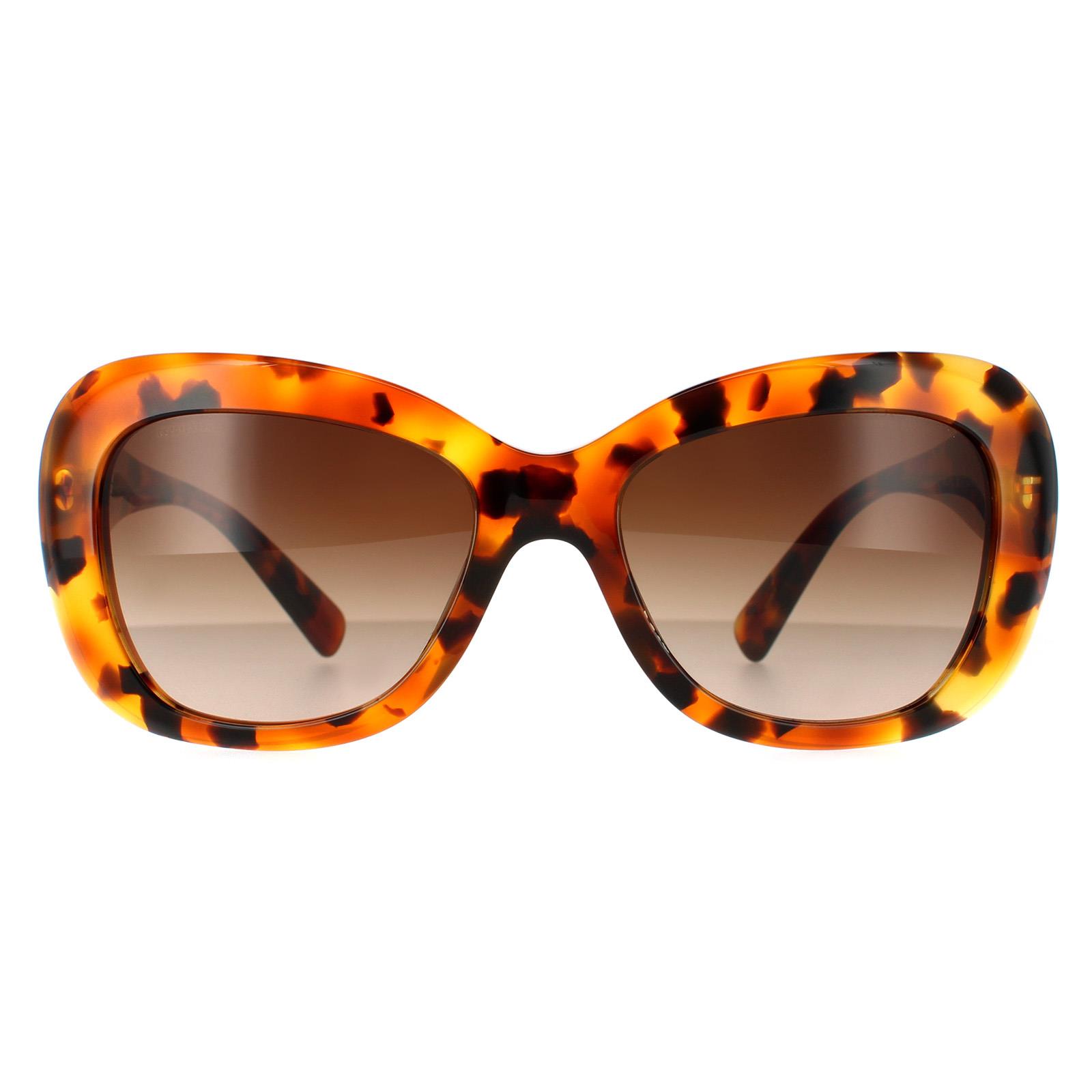 Brown Versace Brown Rectangle Light Havana Brown Gradient Sunglasses, Image 1 of 4