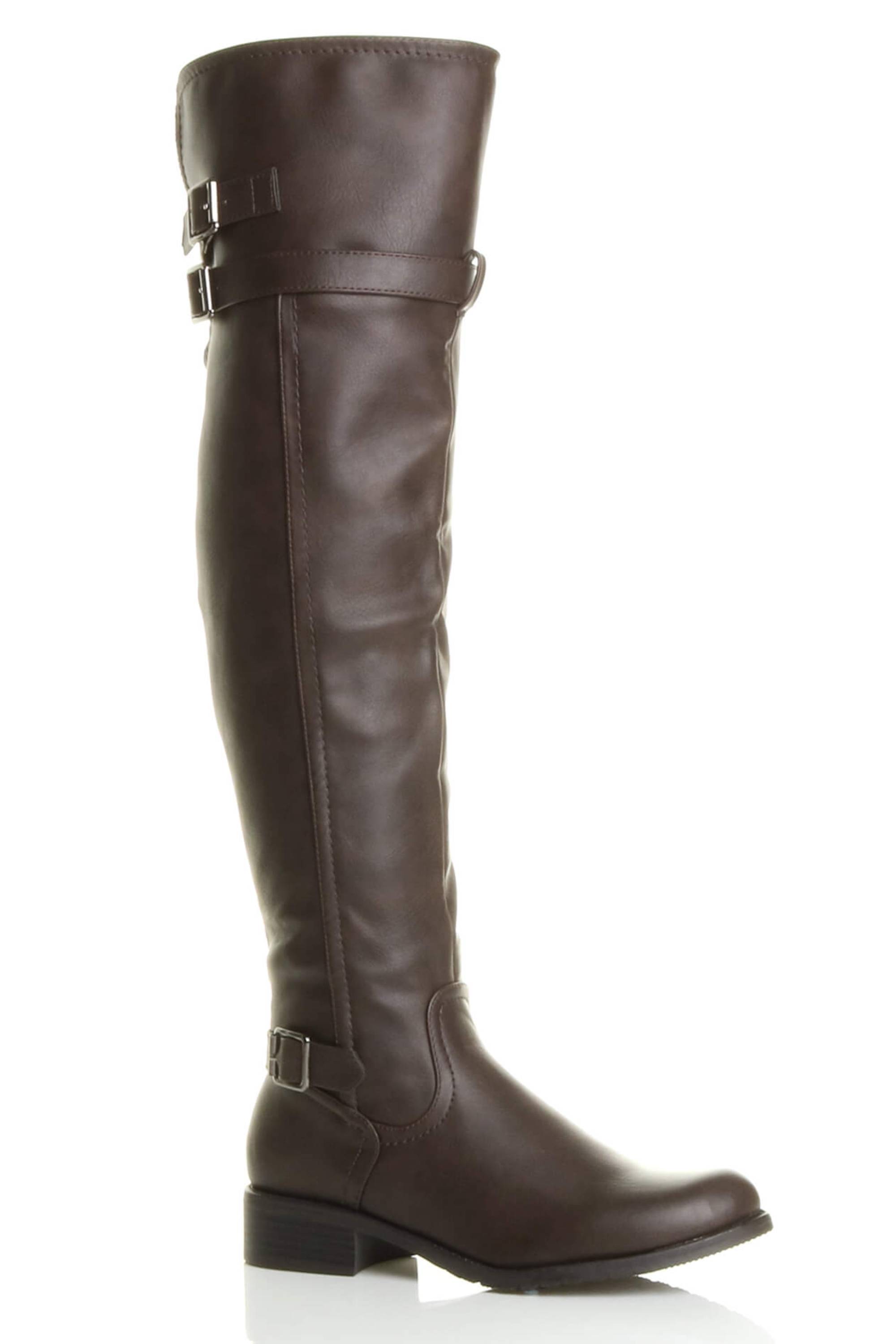 Brown AJVANI Brown Riding Over The Knee Boots, Image 5 of 8