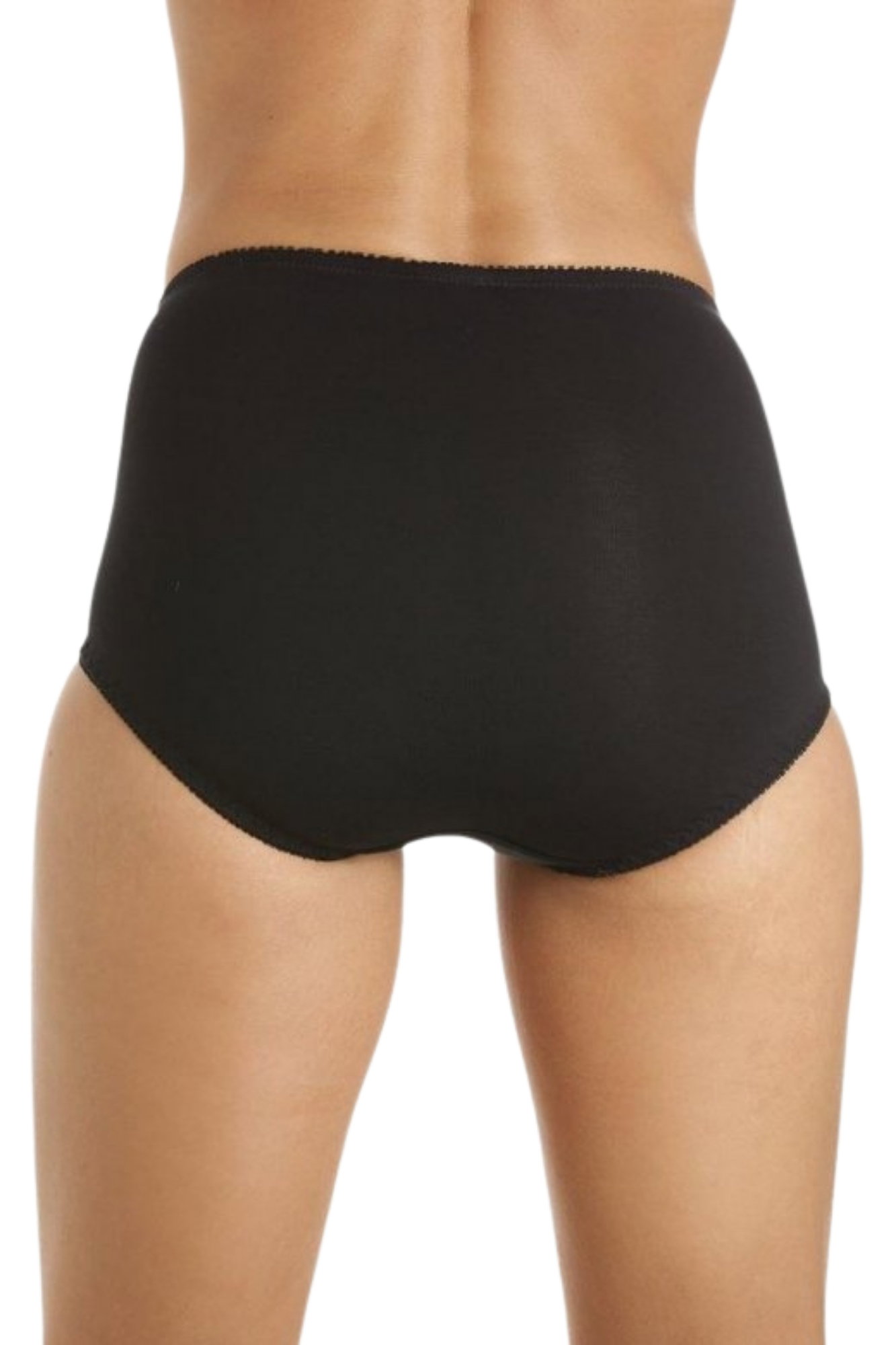 Black Camille Lingerie Black 3 Pack Cotton Control Briefs, Image 3 of 3