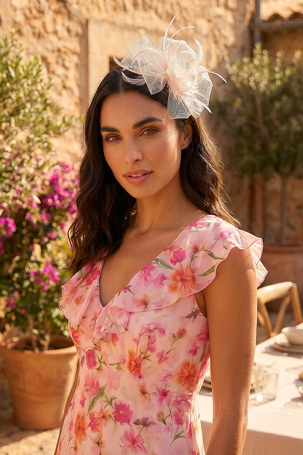 Light Pink Large Floral Fascinator, Image 4 of 4