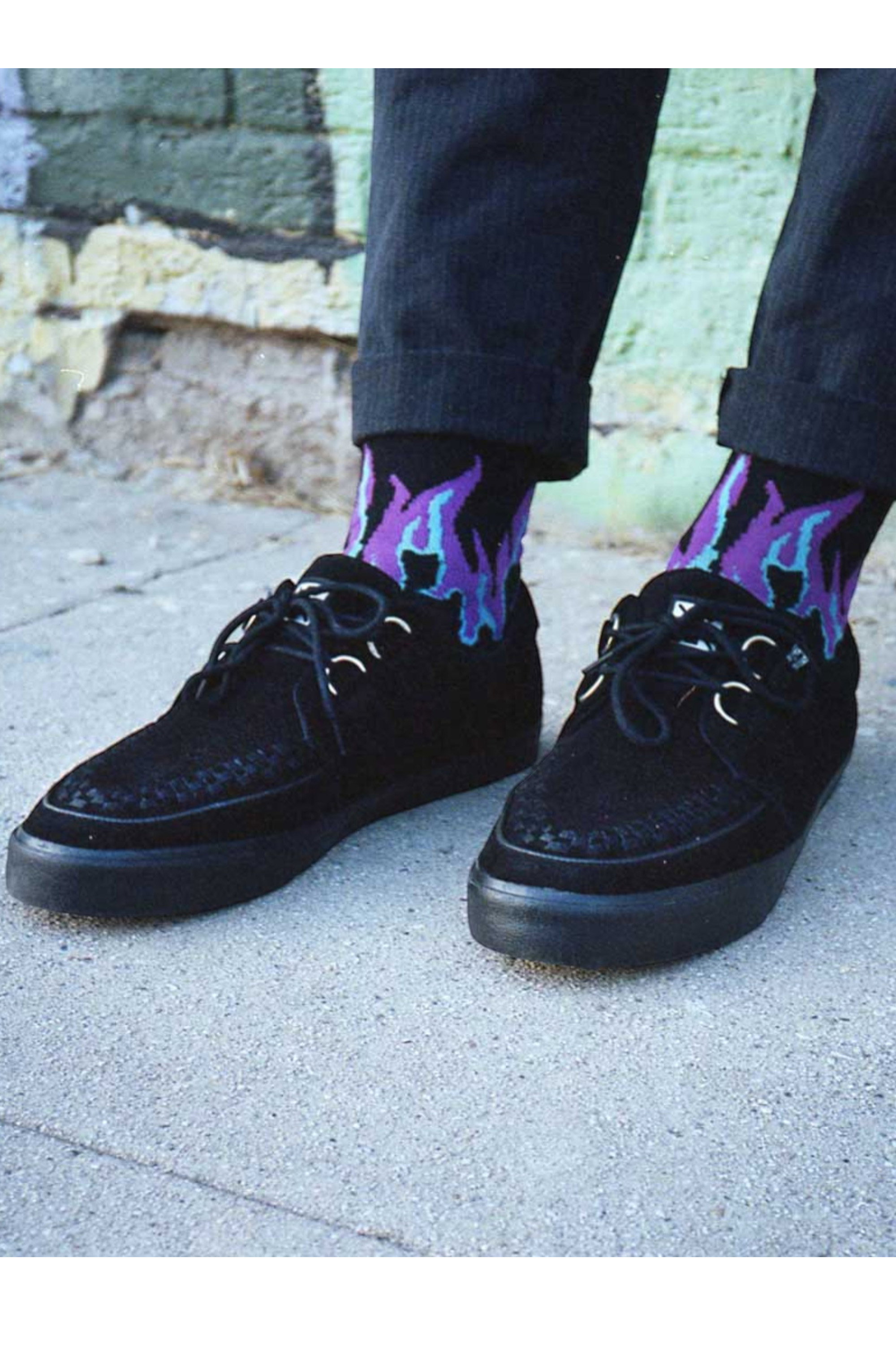 Black TUK Footwear Black Pointed Creeper Sneaker Suede Shoes, Image 6 of 8