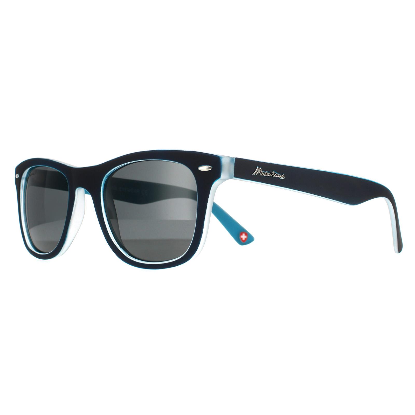 Black Square Black Blue Rubbertouch Grey Polarized MP41 Sunglasses, Image 2 of 4