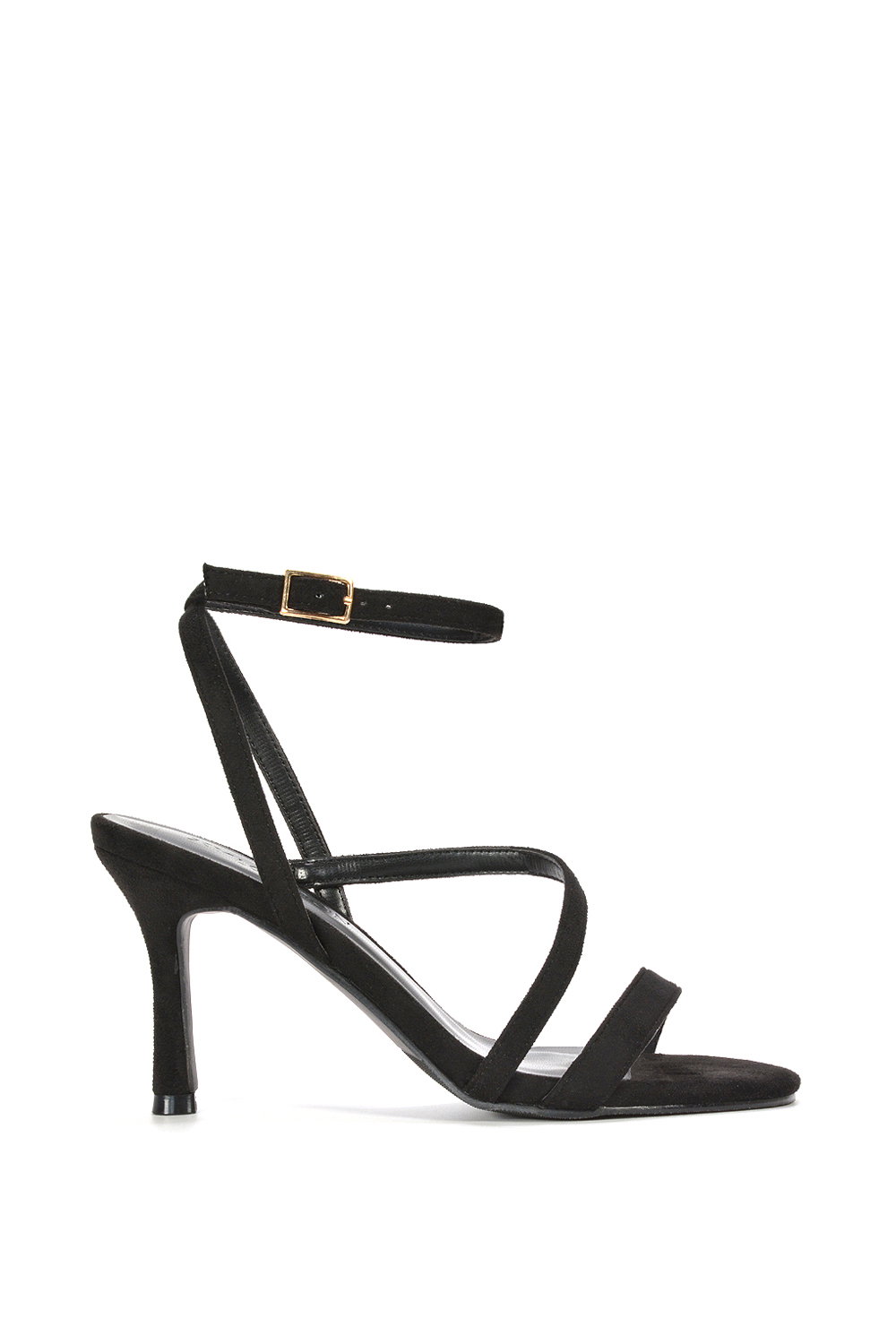 Black XY LONDON Black 'Sherry'' Strappy Barely There Stilettos Heel Shoes, Image 1 of 5
