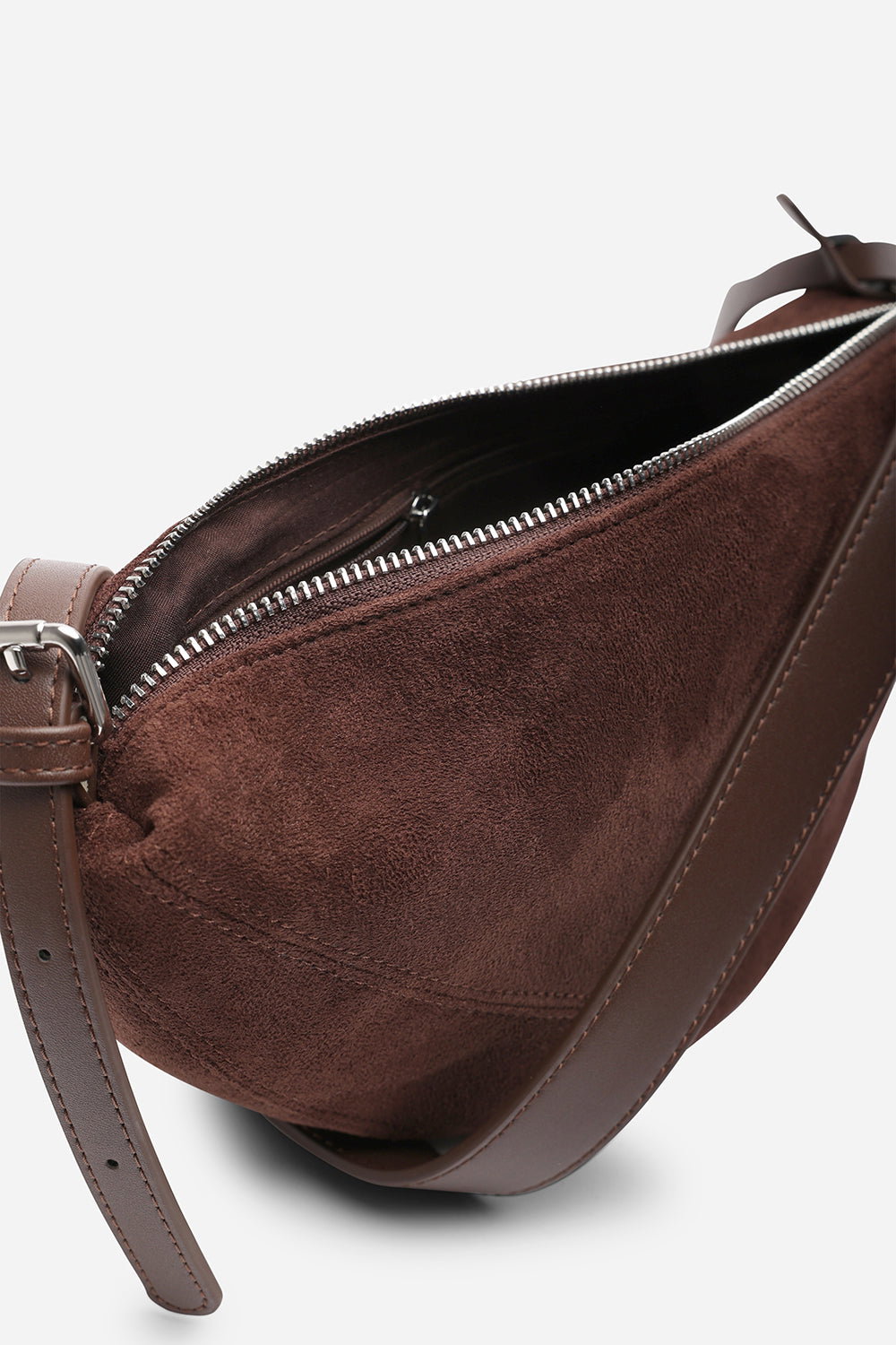Dark Brown Where's That From Dark Brown 'Cloud' Suede Crossbody Shoulder Bag, Image 4 of 6