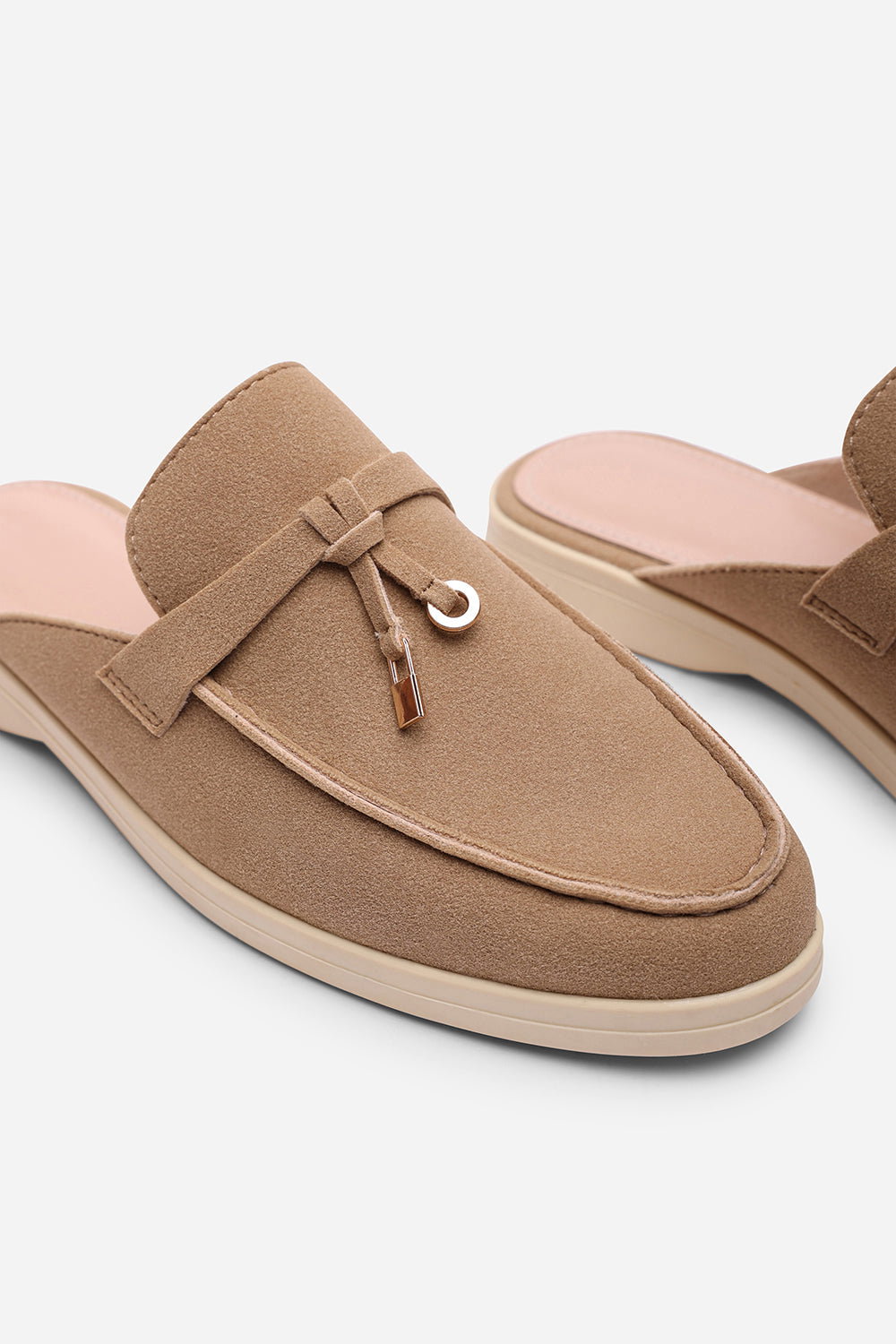 Khaki 'Twilight' Flat Slip On Loafer With Tassel Detail, Image 5 of 6