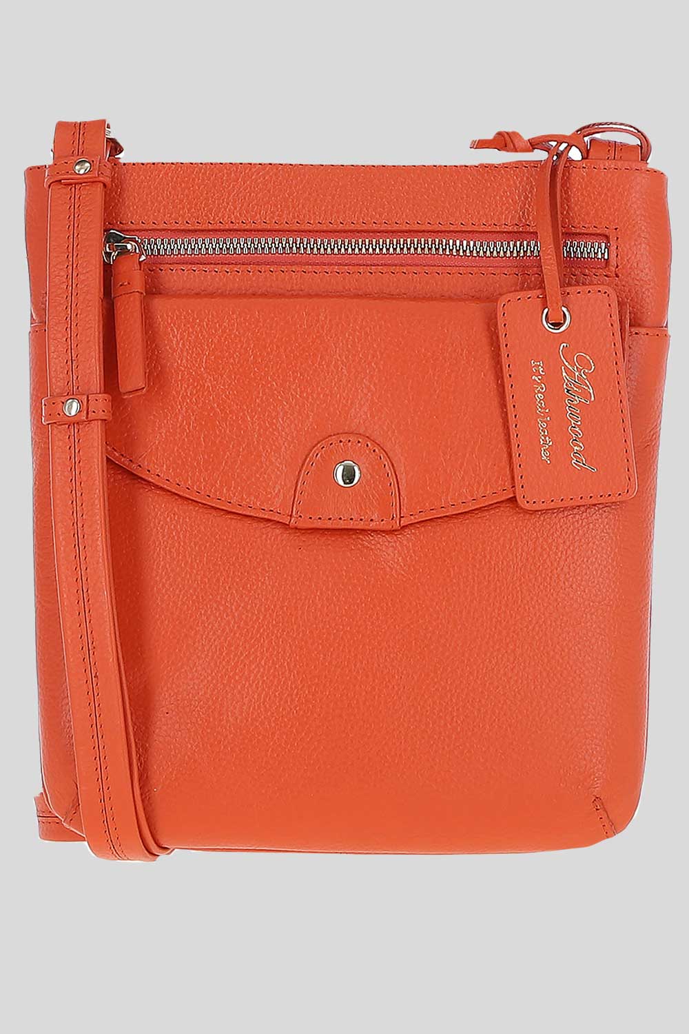 Orange Ashwood Leather Orange 'Five CB' Real Leather Cross Body Bag, Image 1 of 5